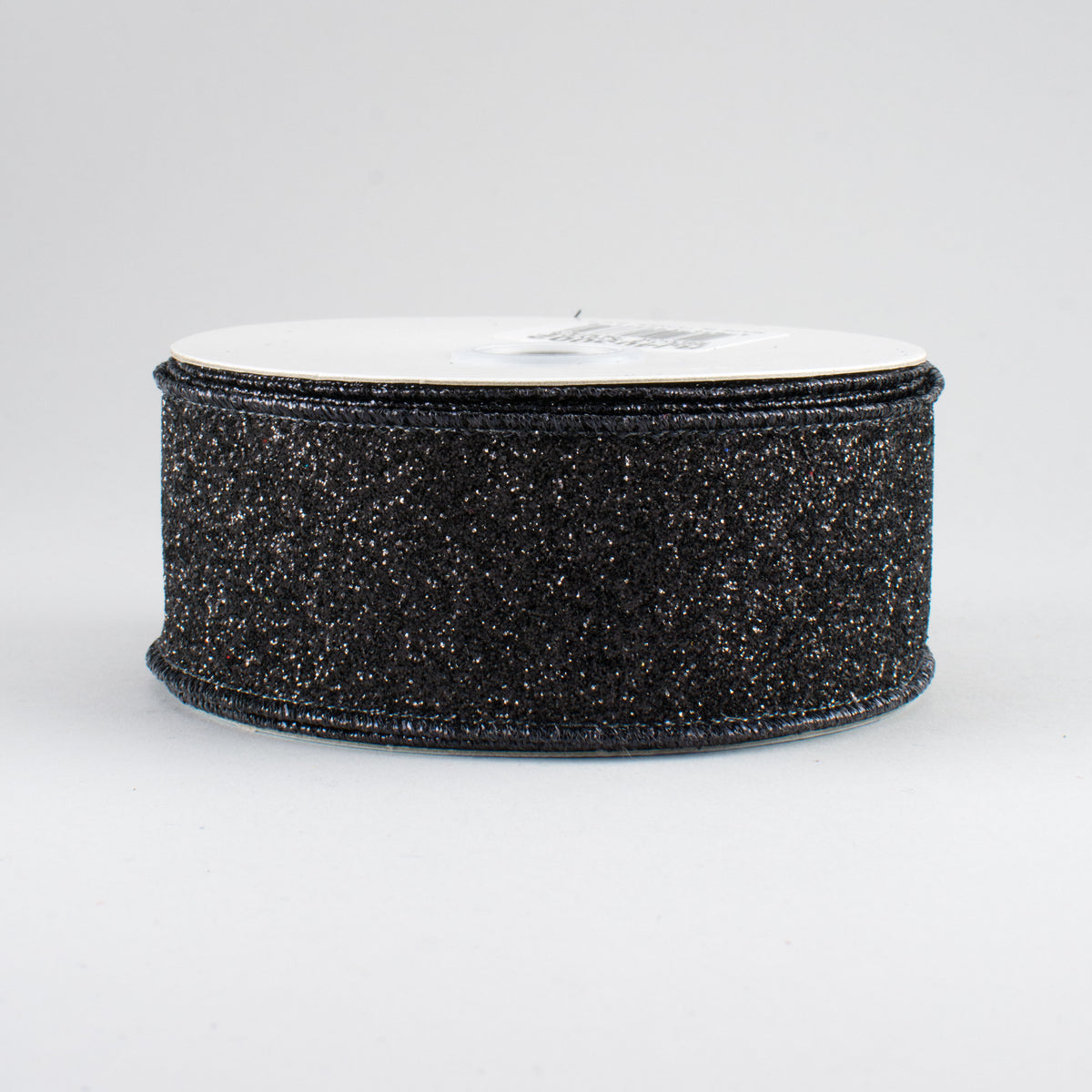1.5" Glitter On Fabric Ribbon: Black (10 Yards)