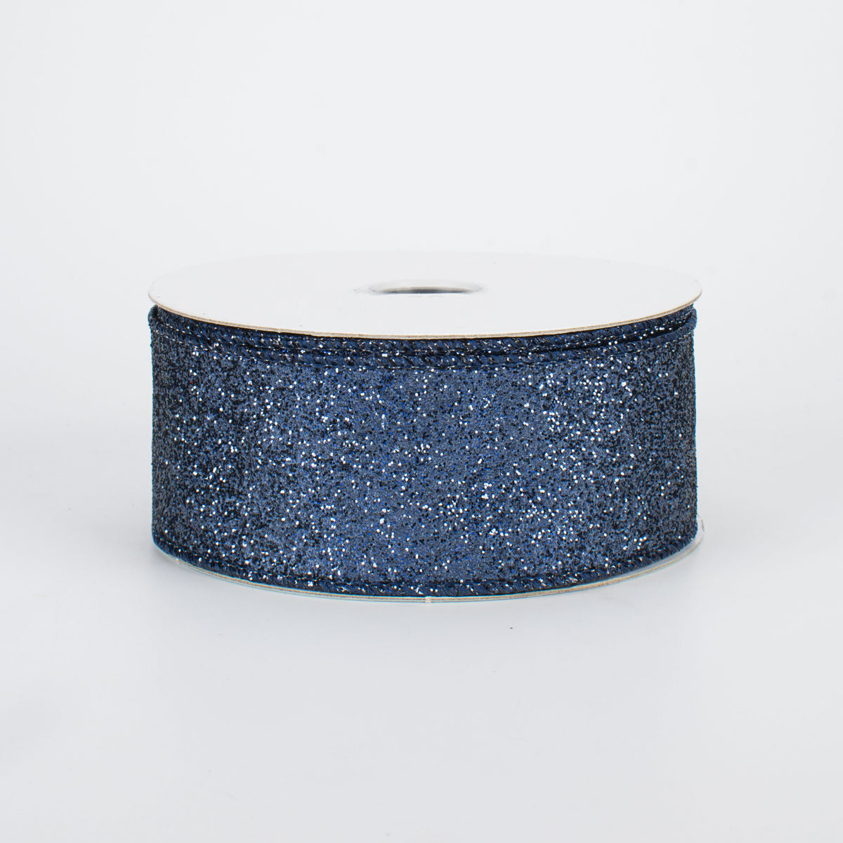 1.5" Glitter On Metallic Ribbon: Navy Blue (10 Yards)