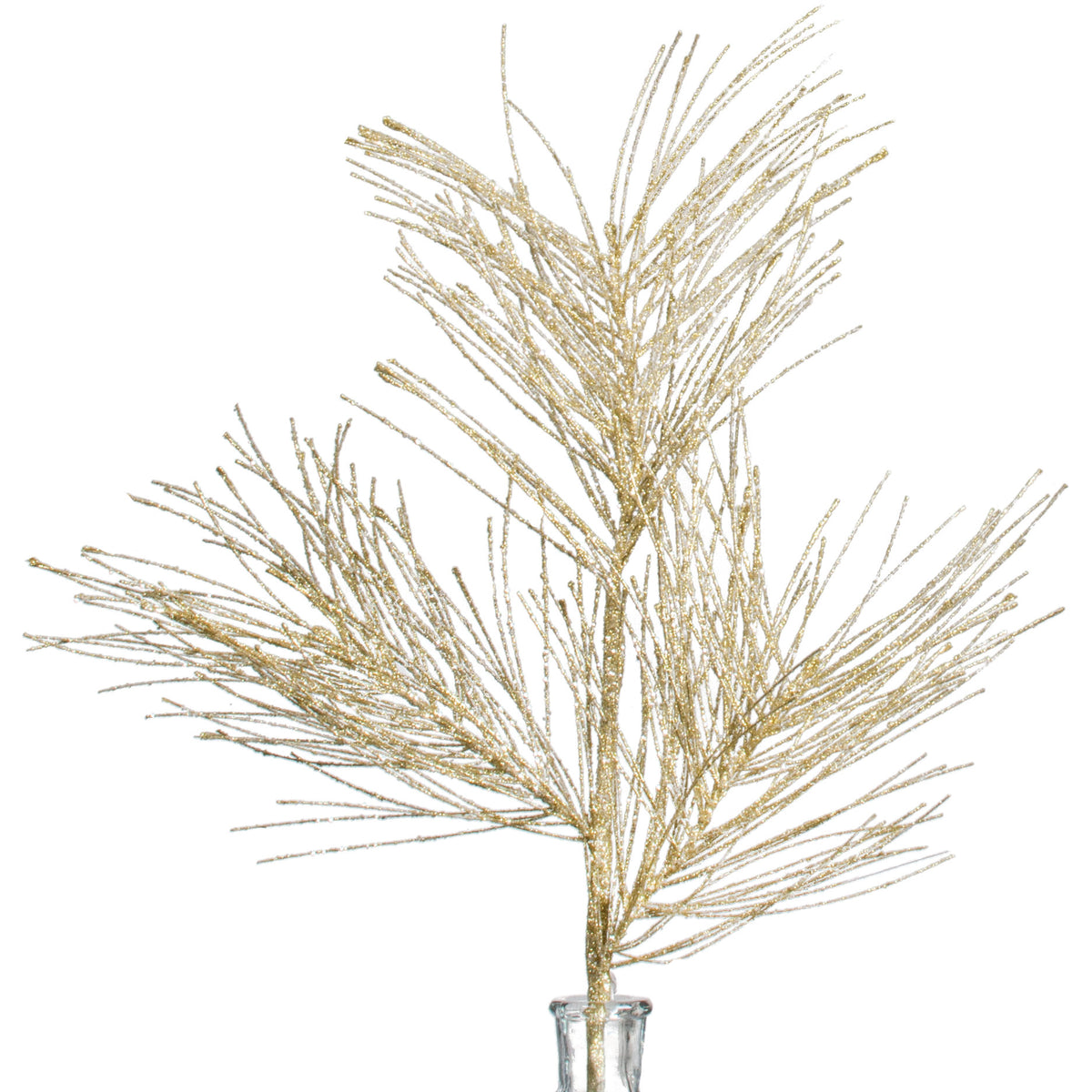 28" Glitter Pine Needle Spray: Gold Item Number: XS701008