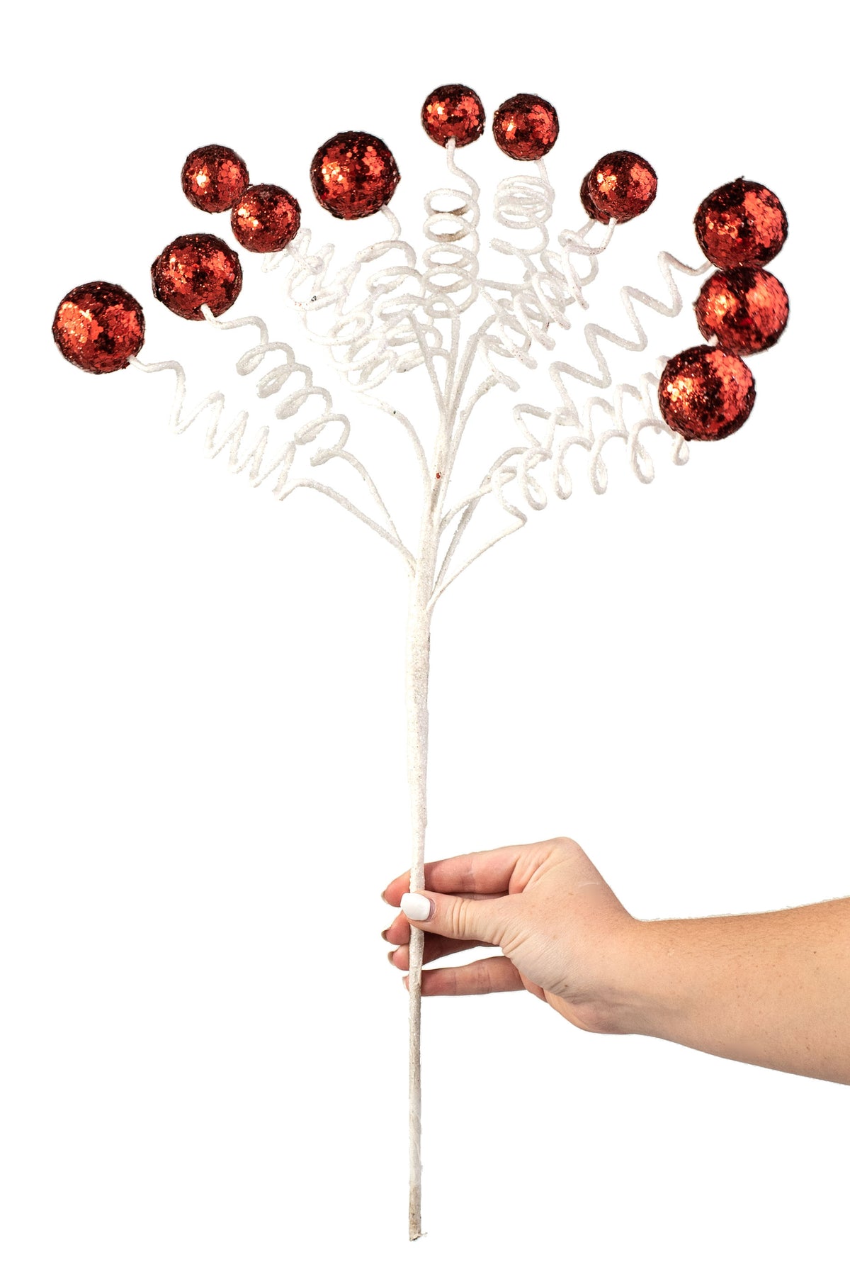 22" Glitter Sequin Ball Spray: Red detail photo 3