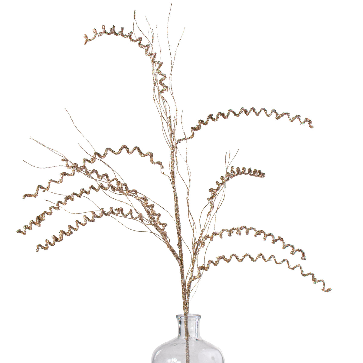34" Glitter Spiral Grass Spray: Champagne Item Number: 134172