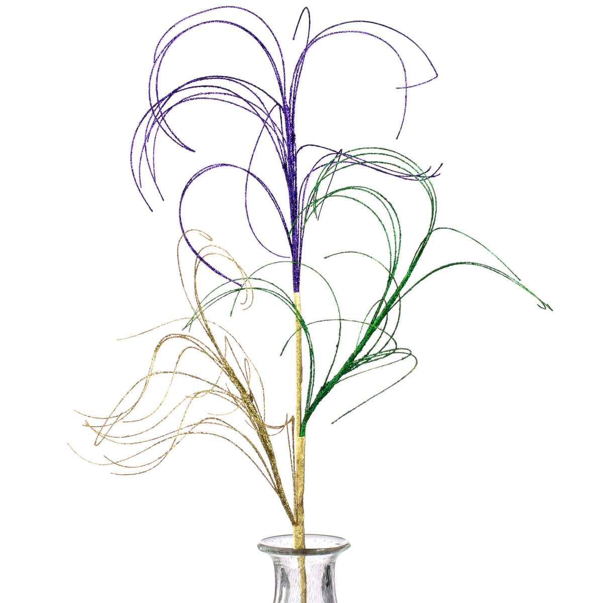 35" Glitter Wispy Spray: Mardi Gras Item Number: HG3126