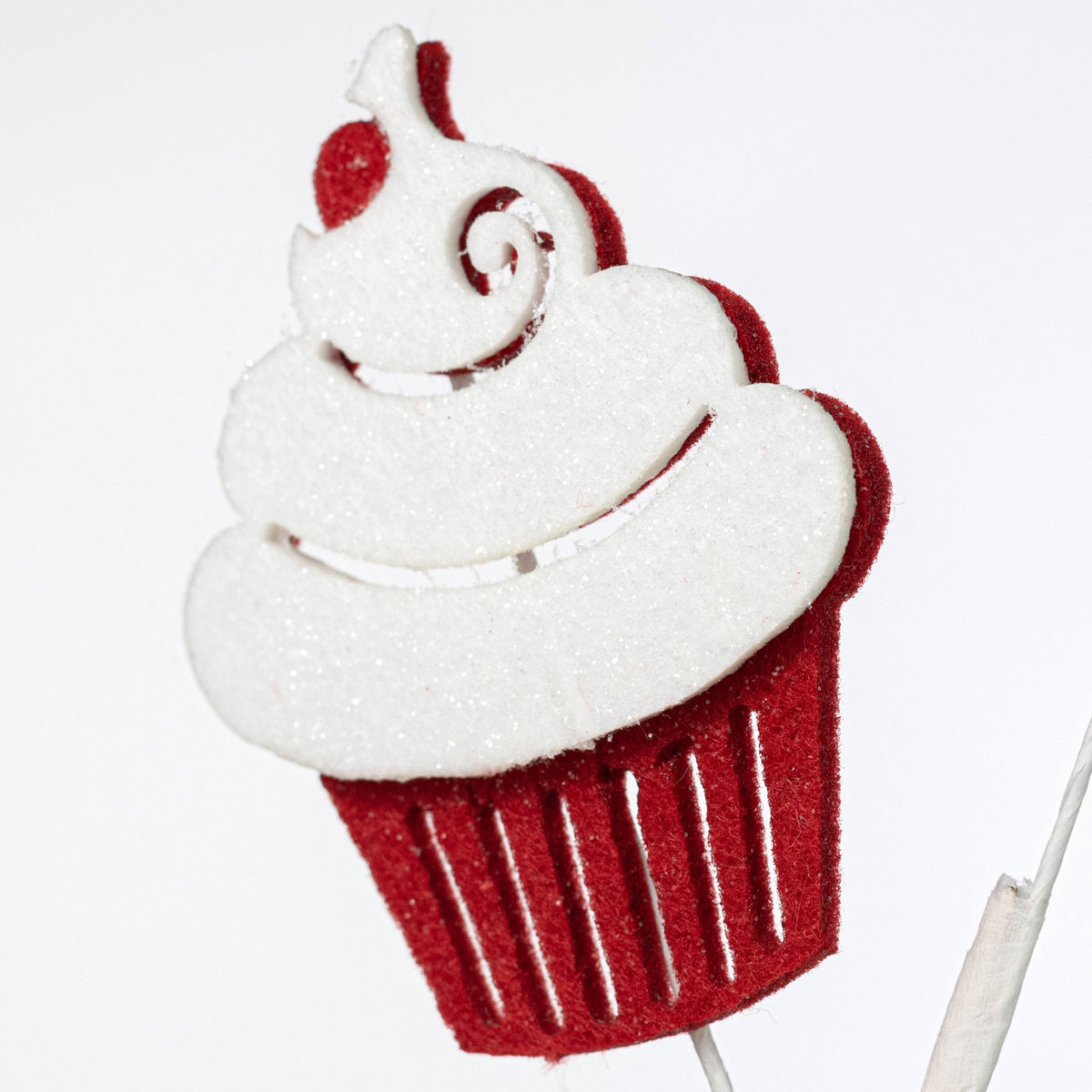 30" Glittered Felt Cupcake Spray: Red & White Lifestyle Photo