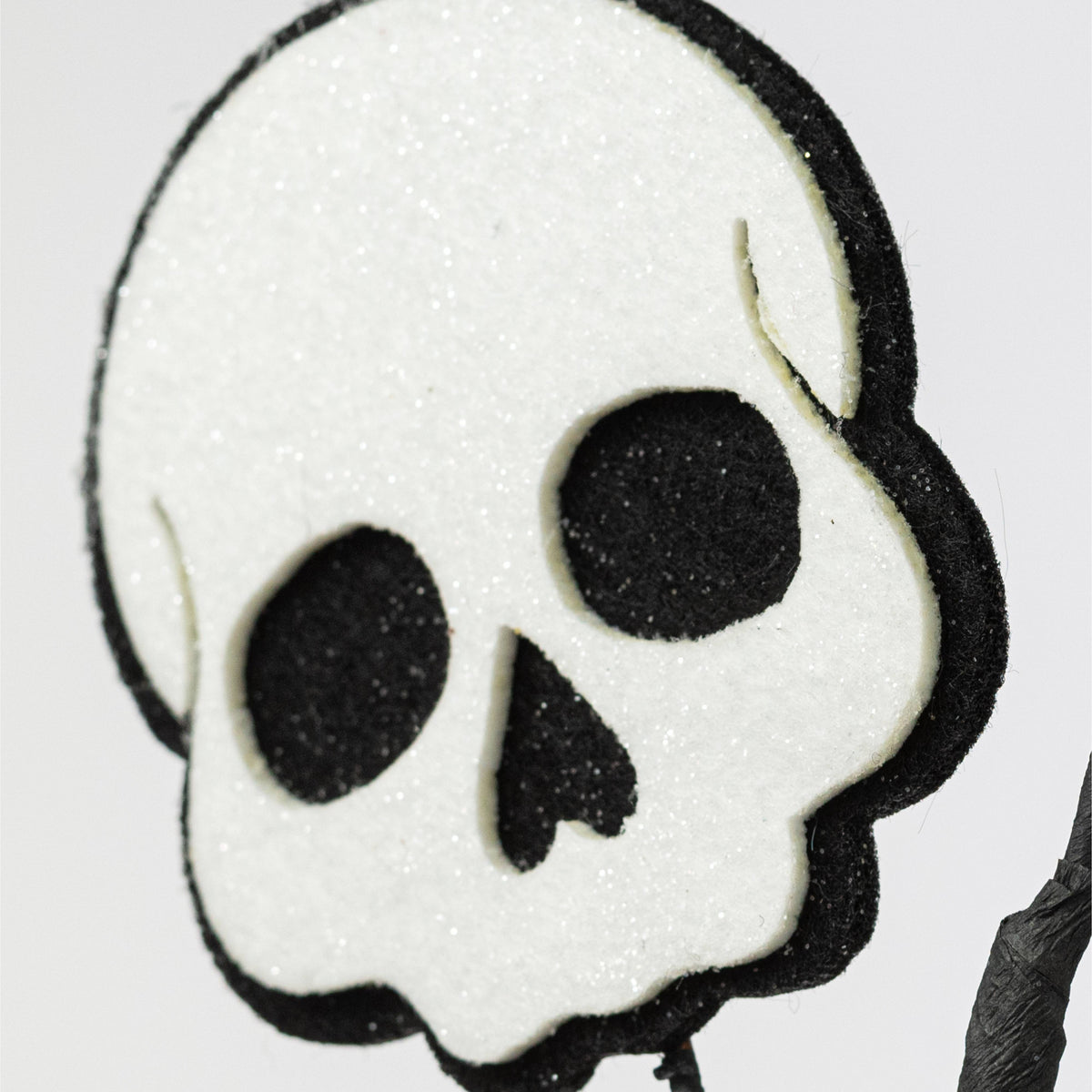 22" Glittered Felt Skulls Spray: Black & White Lifestyle Photo