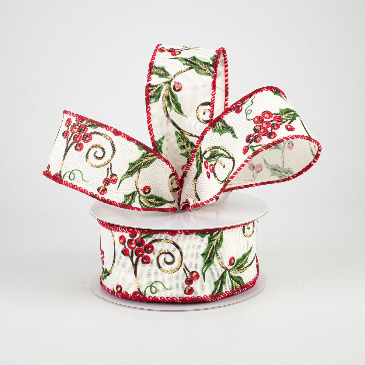 1.5" Glittered Ironwork Berry Ribbon (10 Yards) Lifestyle Photo