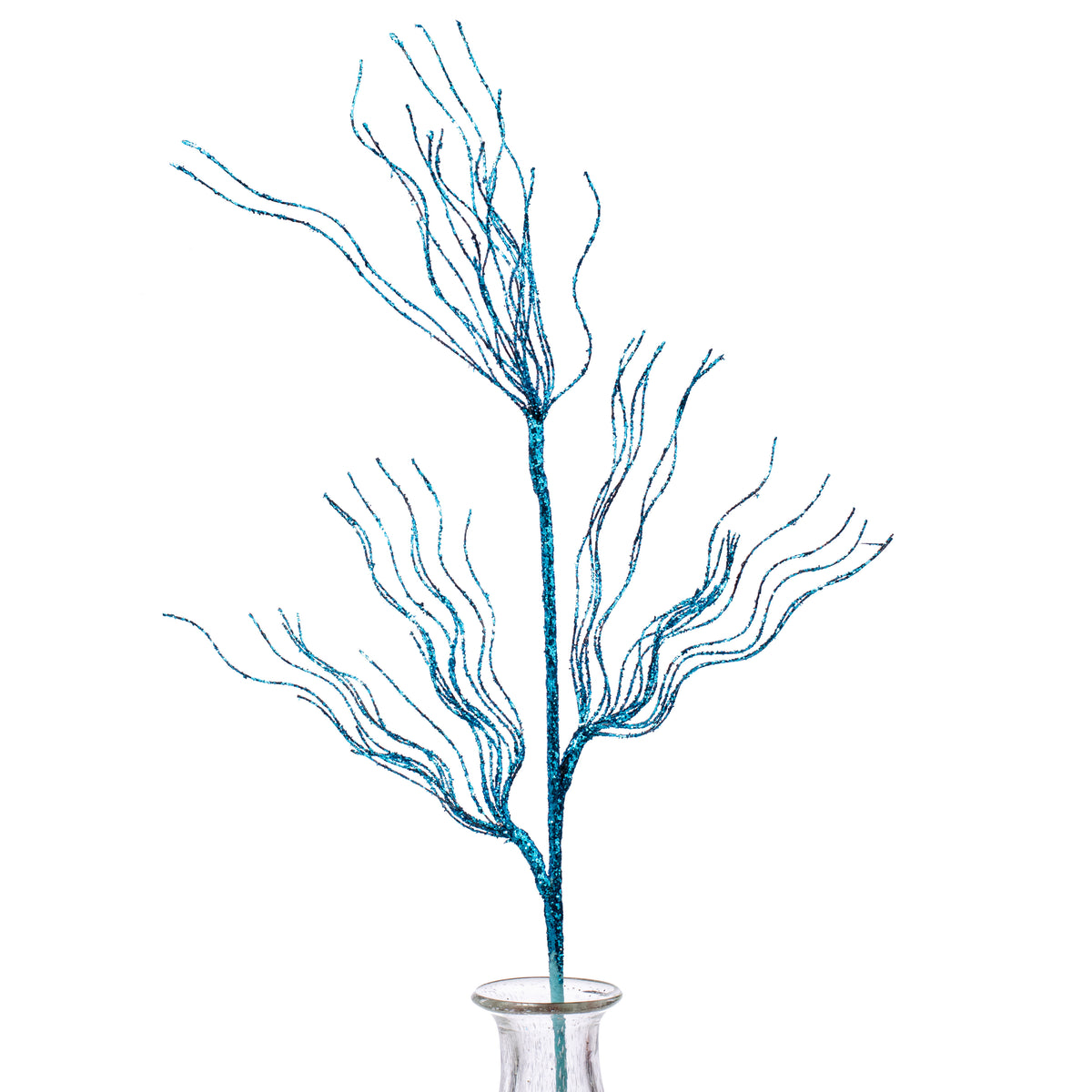 31" Glittered Spiral Pine Spray: Turquoise Blue Item Number: XS756297