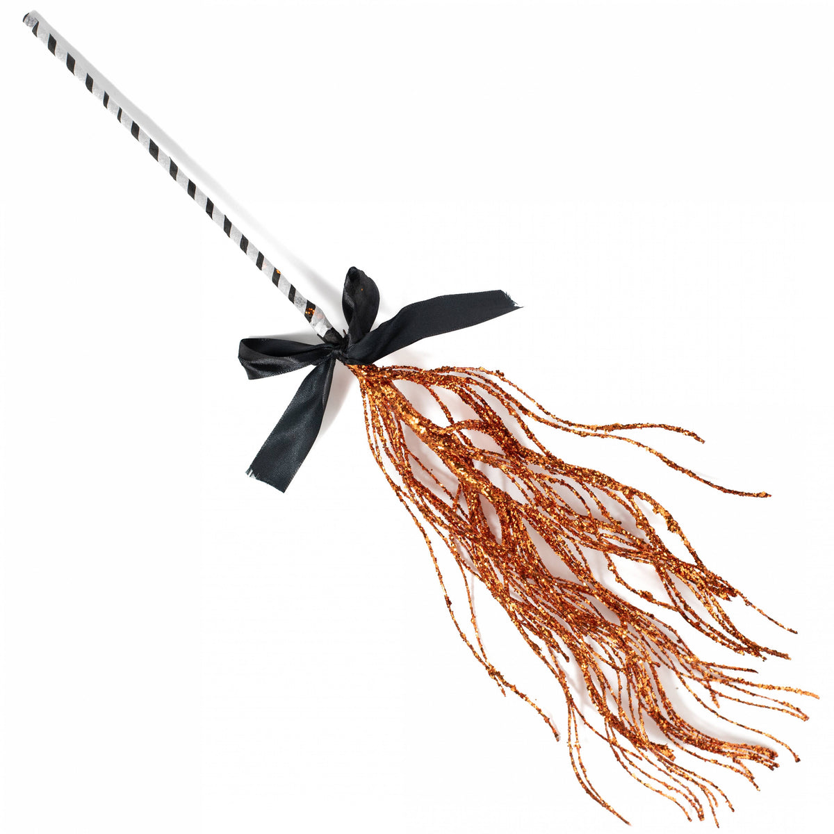 26" Glittered Twig Witch Broom: Orange Item Number: HH752020