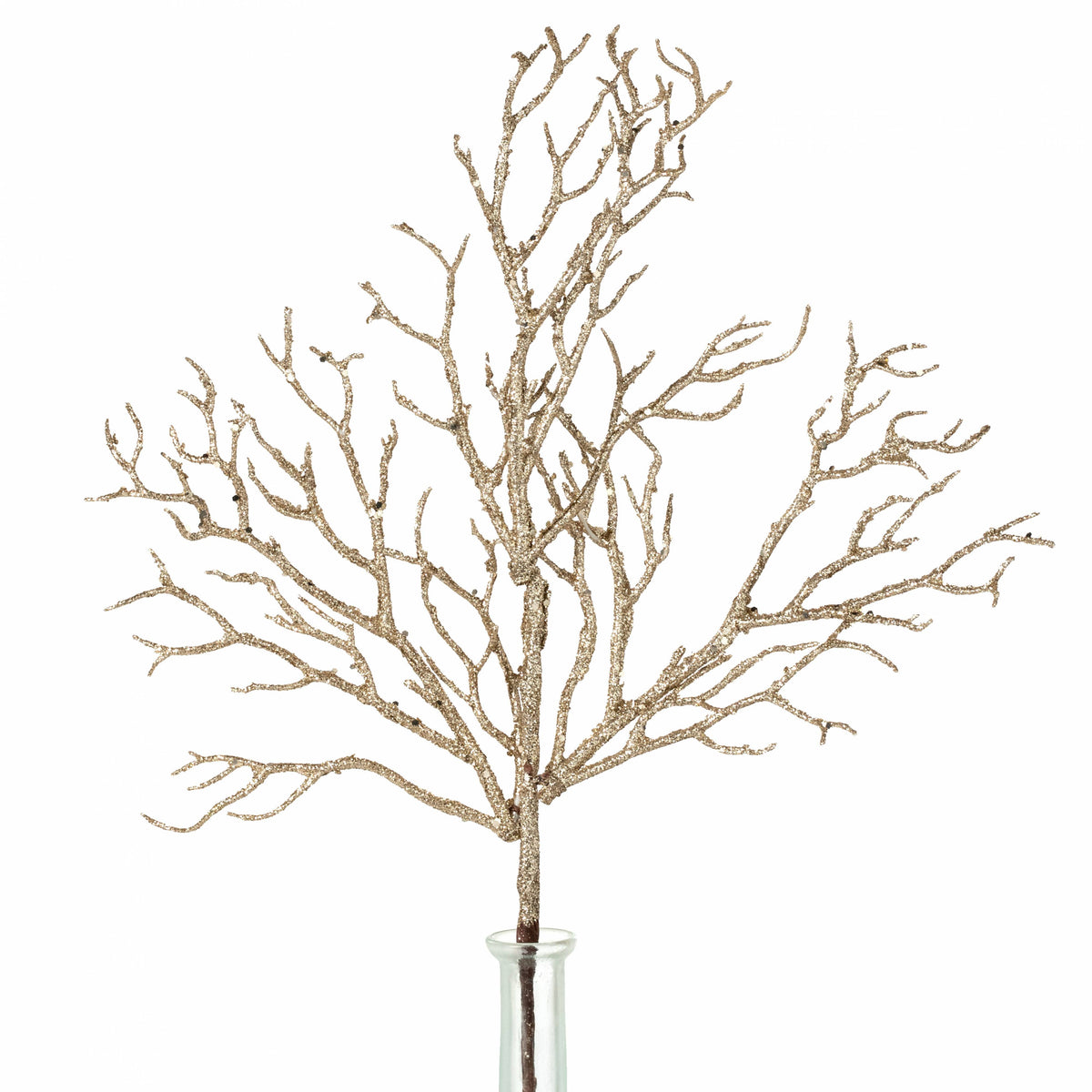 20" Glittered Twigs Spray: Champagne Gold Item Number: 31545