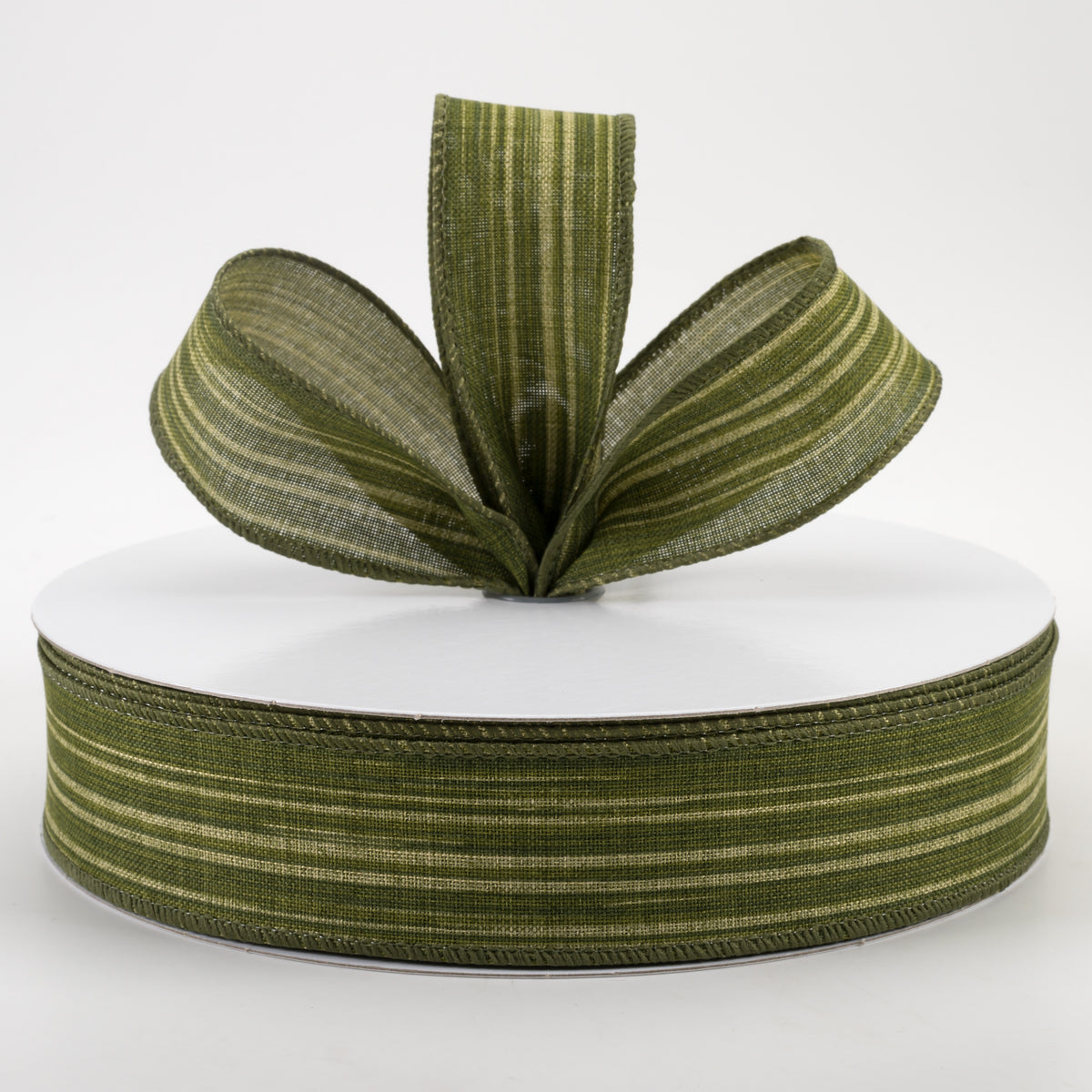 1.5" Green Leaf Stripes Ribbon (50 Yards) Lifestyle Photo