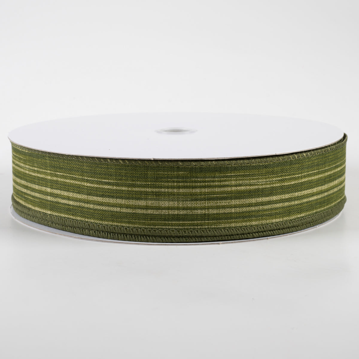 1.5" Green Leaf Stripes Ribbon (50 Yards)