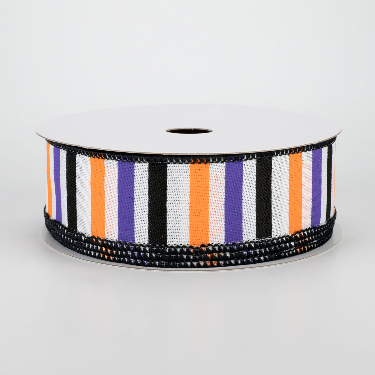 1.5" Halloween Horizontal Stripe Ribbon: White (10 Yards)