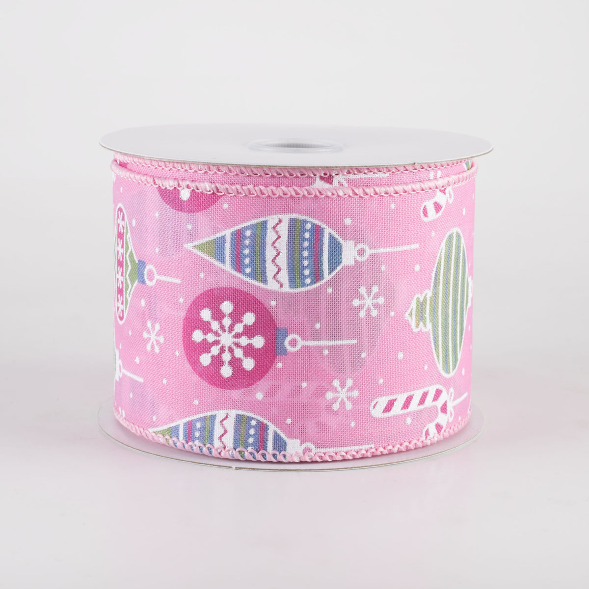 2.5" Hanging Christmas Ornaments Ribbon: Mint on Pink (10 Yards) Item Number: 71410-40-03