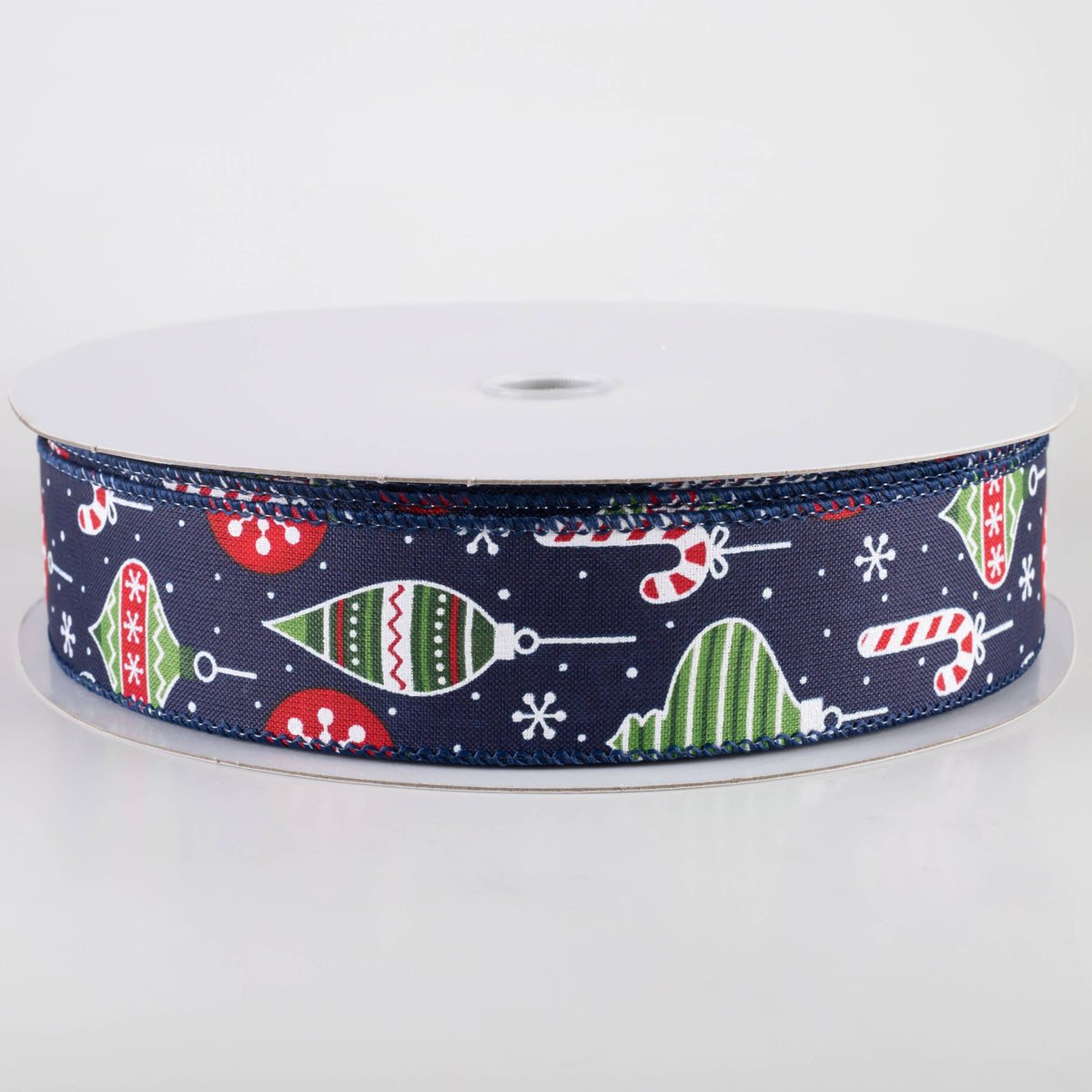 1.5" Hanging Christmas Ornaments Ribbon: Navy (50 Yards) Item Number: 871-09-423