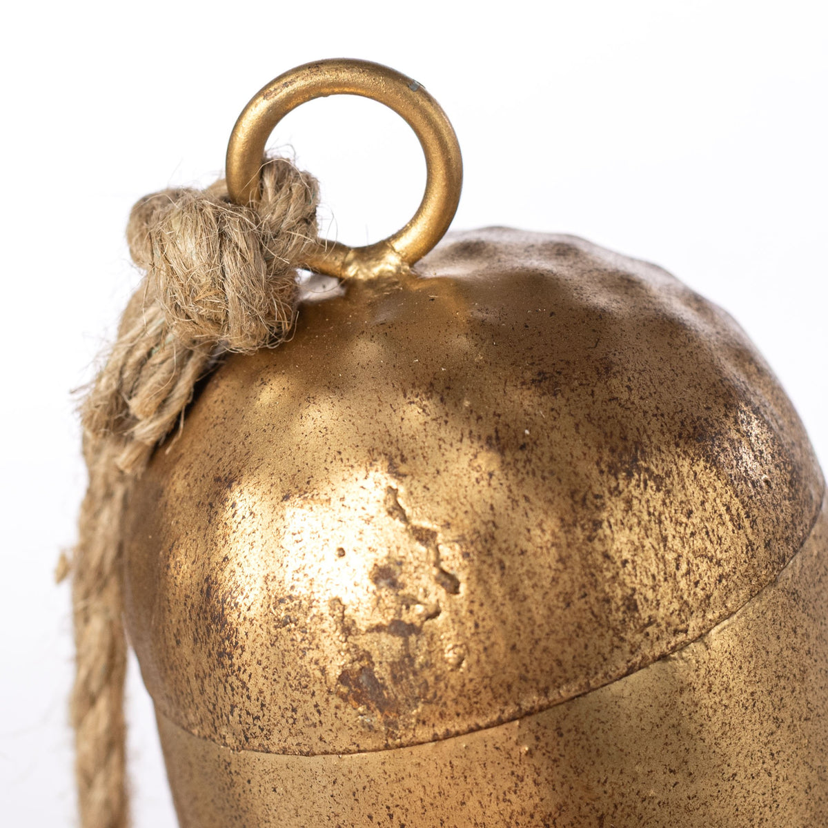 Hanging Oval Cow Bell Ornament Cluster: Vintage Gold detail photo 3
