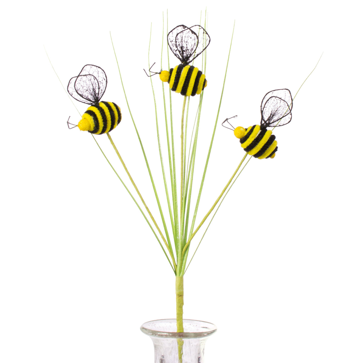 24" Honey Bee With Green Grass Floral Pick Item Number: 61562