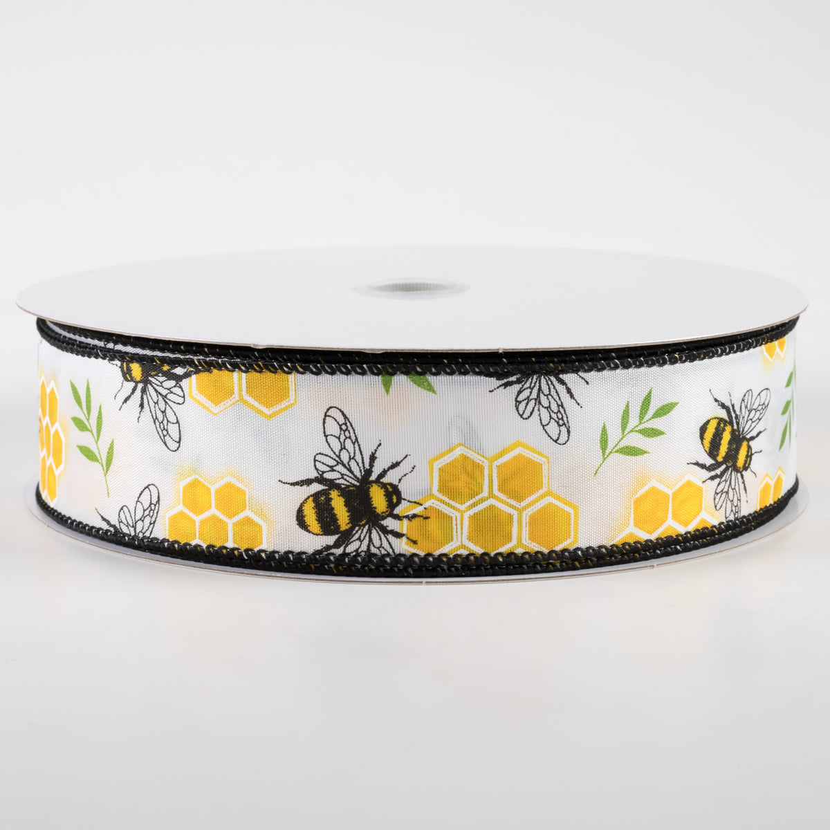 1.5" Honeycomb Bee Satin Ribbon (50 Yards)
