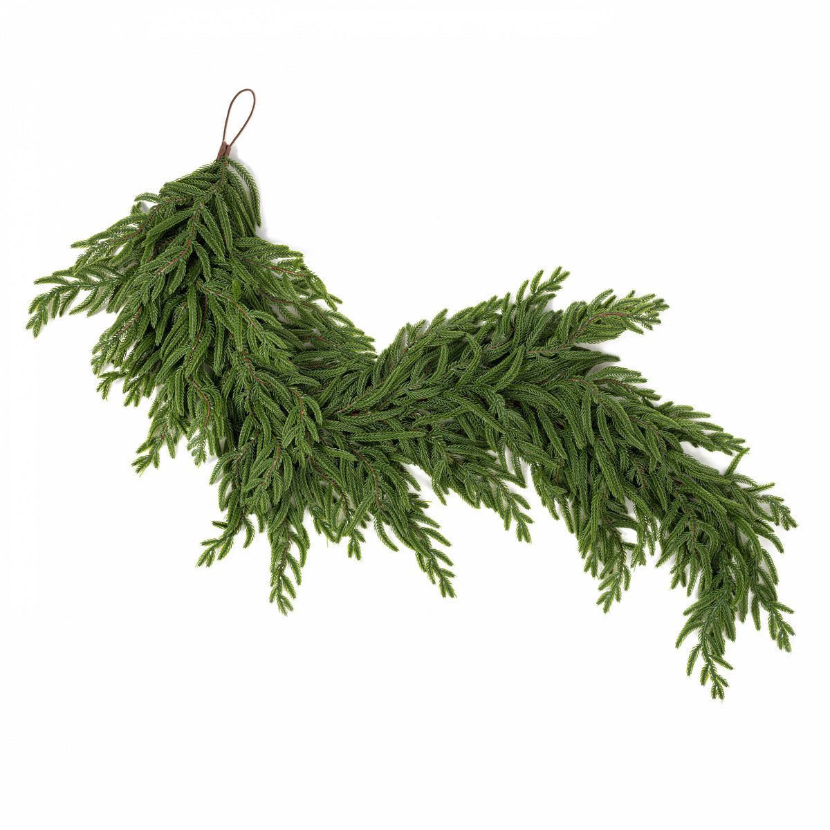 44" Real Touch Norfolk Pine Premium Full Garland: Dark Green