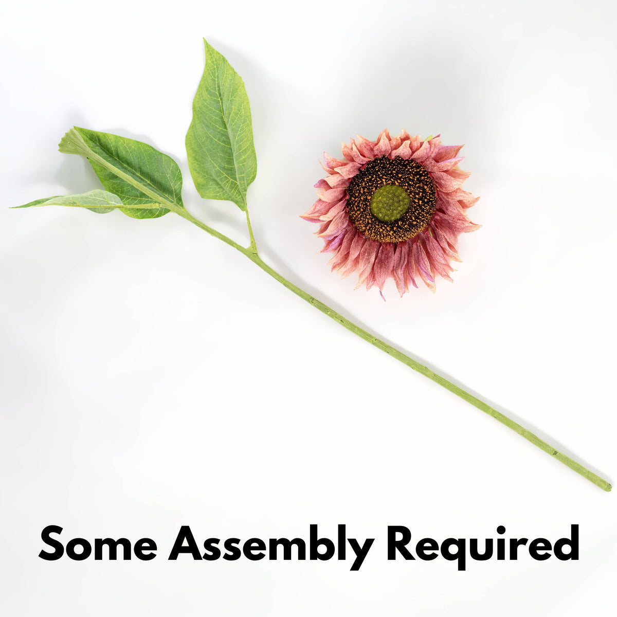 8" x 29" Velvet Sunflower Stem: Dusty Rose