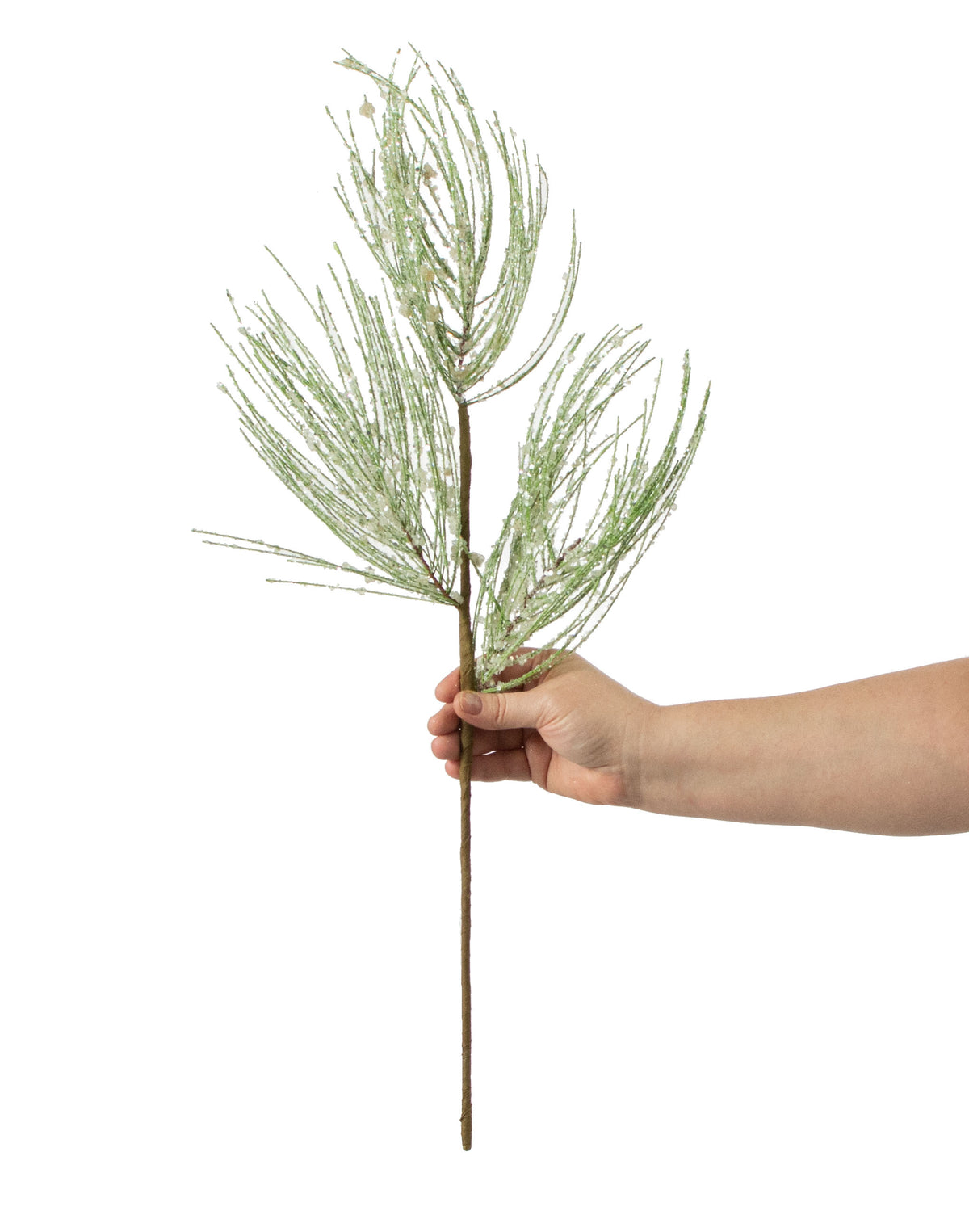 26" Glittered Pine Pick: Two-Tone Green