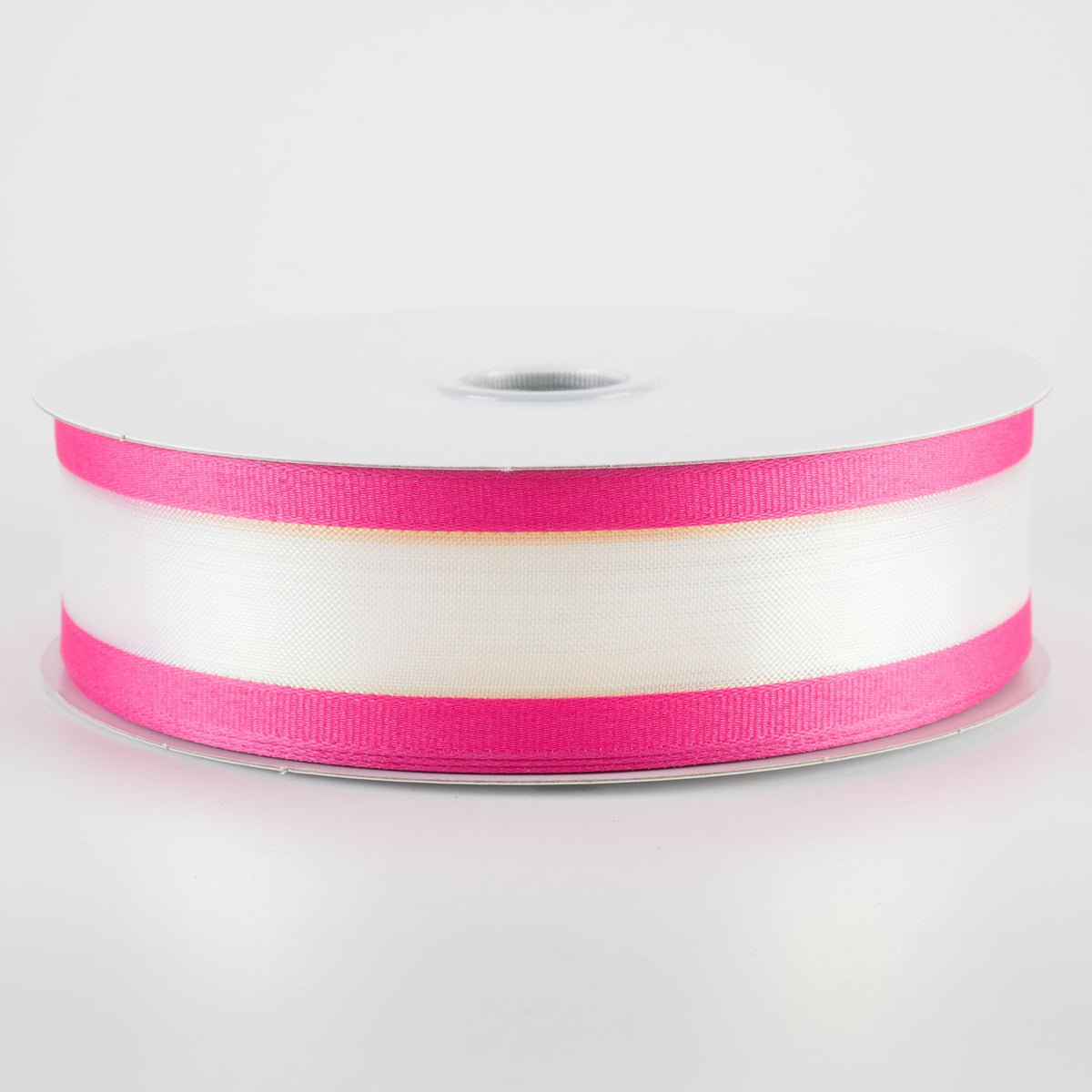 1.5" Super Iridescent Sheer with Grosgrain Edge Ribbon: Fuchsia Pink (50 Yards)