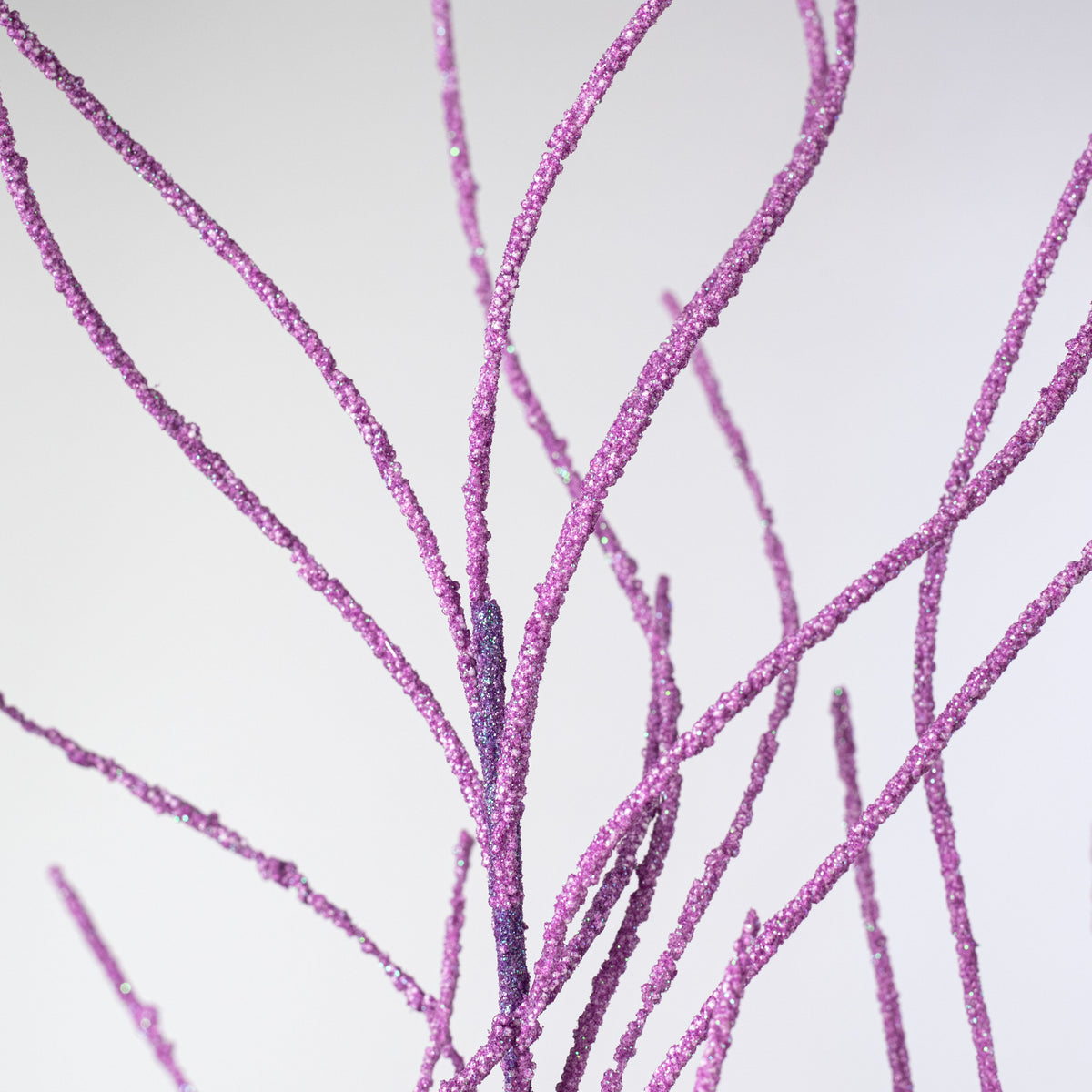30" Glitter Twig Spray: Iridescent Purple