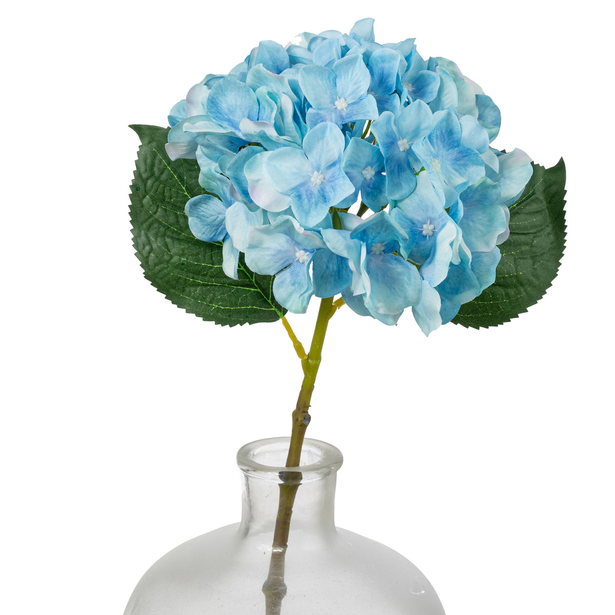 7" x 19" Fabric Hydrangea Stem: Light Blue