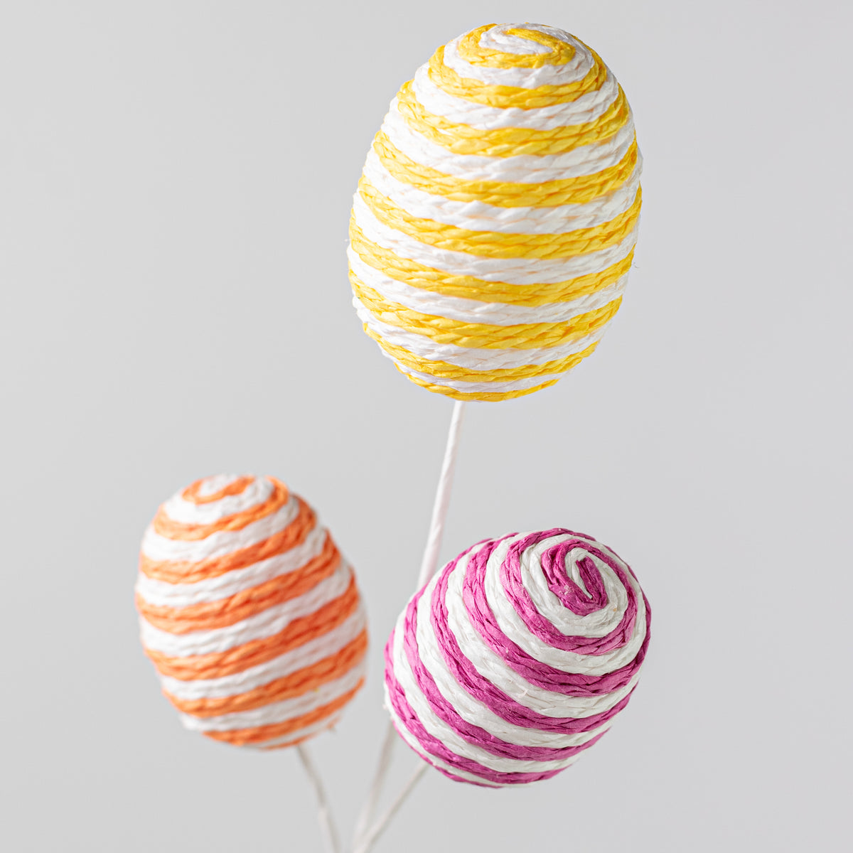 2.5" Twine Wrapped Easter Egg Picks (Set of 3)