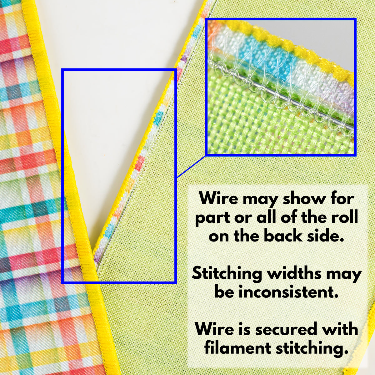2.5" Double Sided Fused Watercolor Plaid Ribbon (10 Yards)