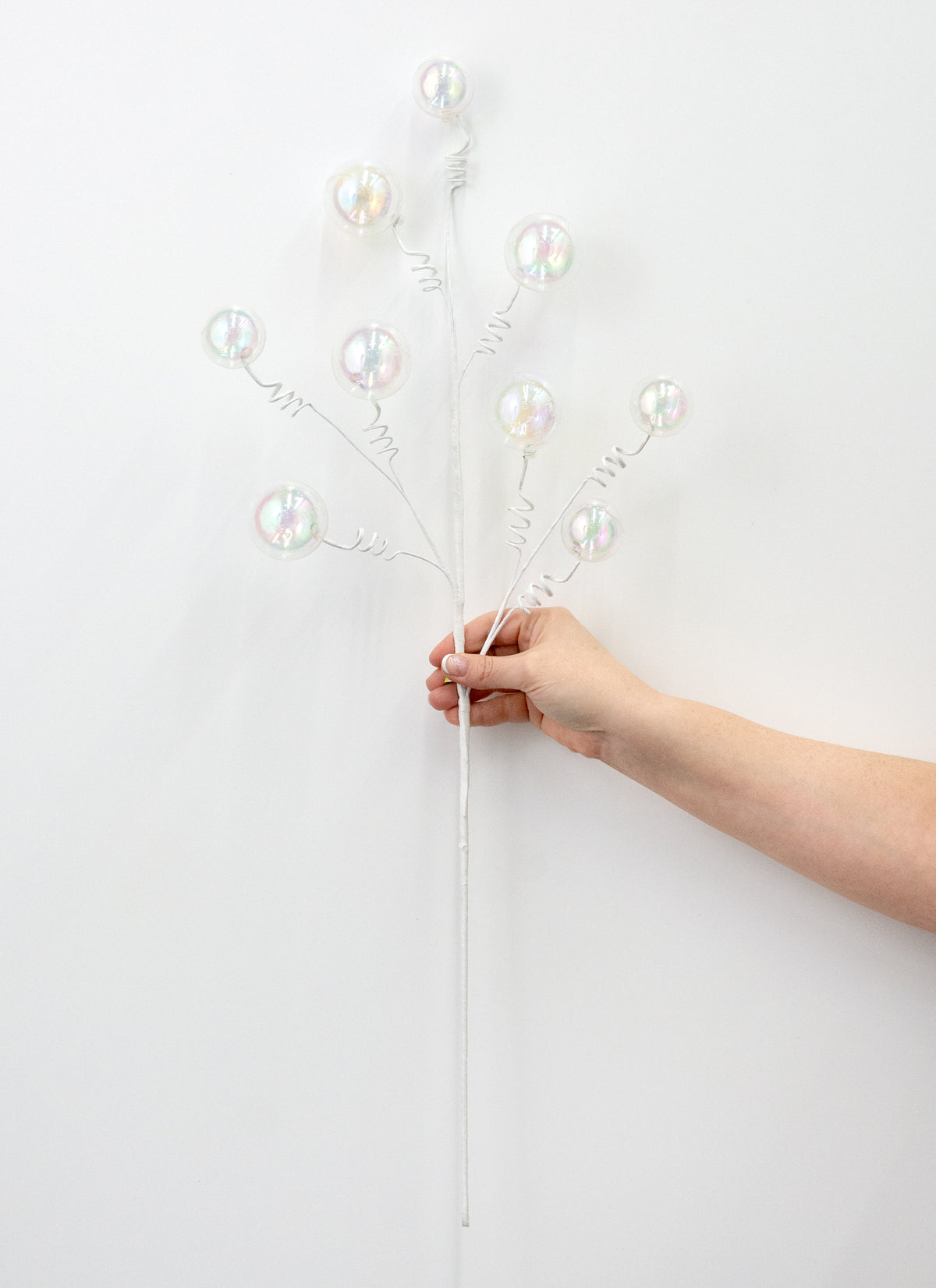 28" Iridescent Clear Bubble Ornament Spray