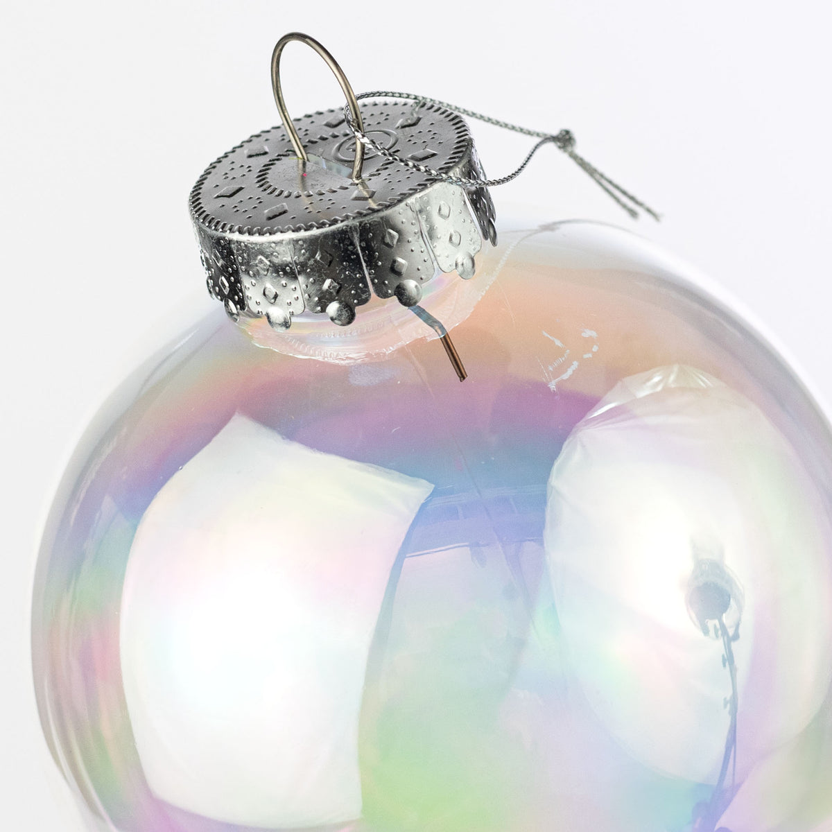 120mm Ball Ornament: Iridescent Clear Bubble