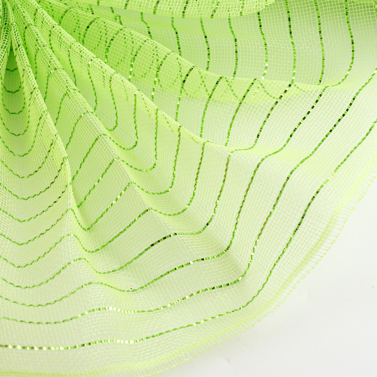10" Metallic Fine Weave Deco Mesh: Apple & Lime Green