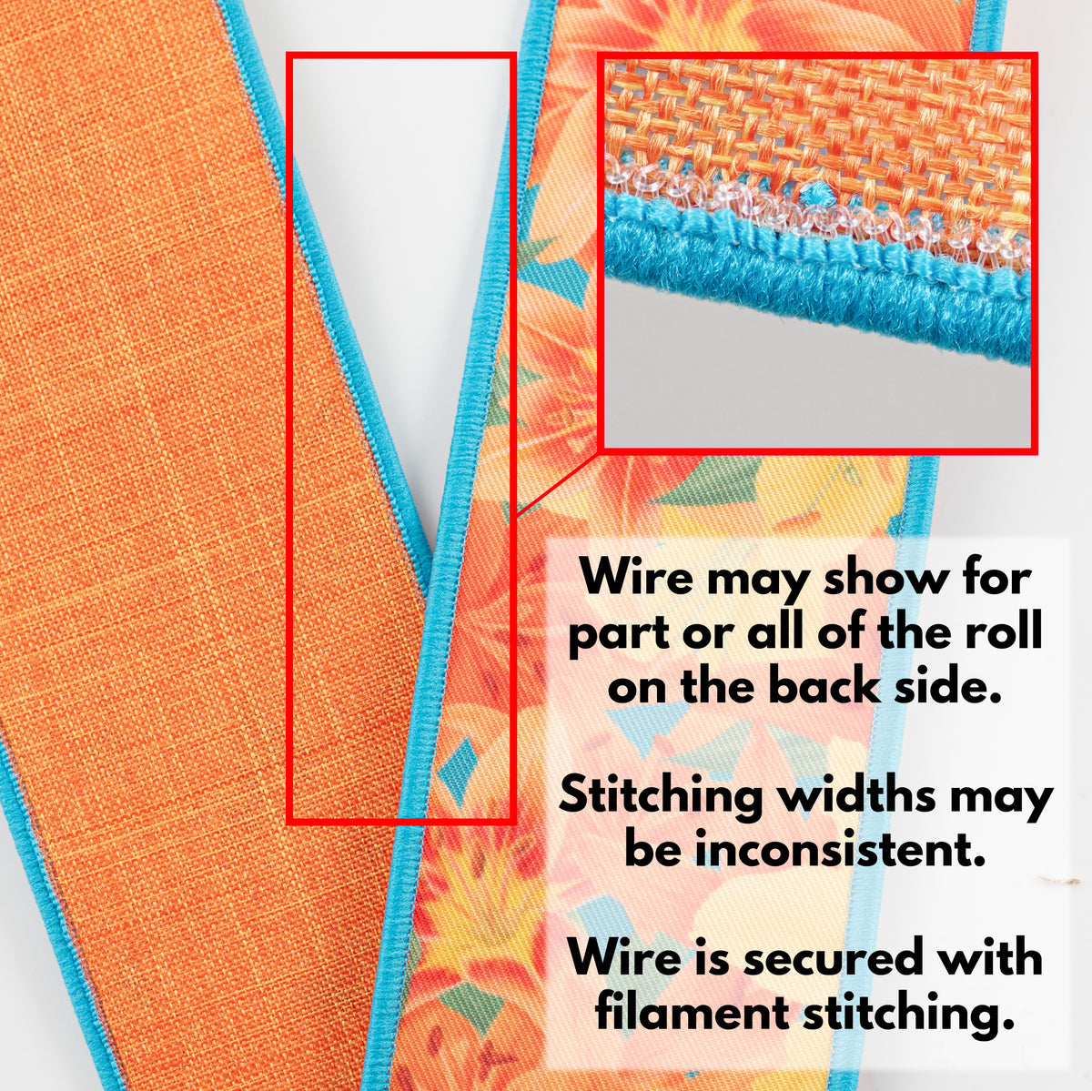 4" Double Sided Fused Orange Lilies Ribbon (10 Yards)