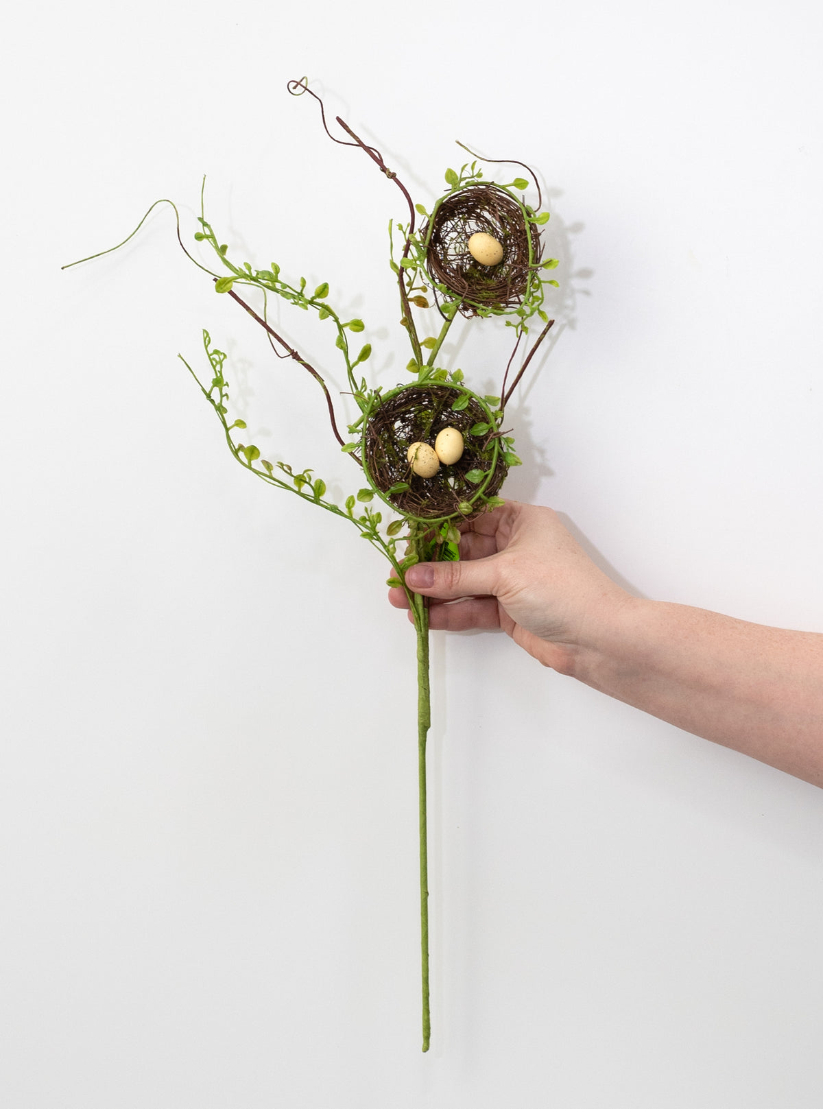 26" Mossy Spring Bird Nests with Eggs Spray