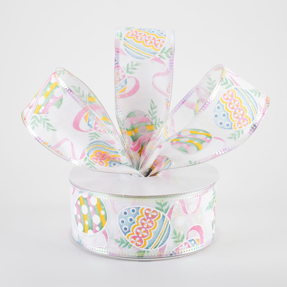 1.5" Iridescent Pastel Easter Eggs Ribbon (10 Yards)