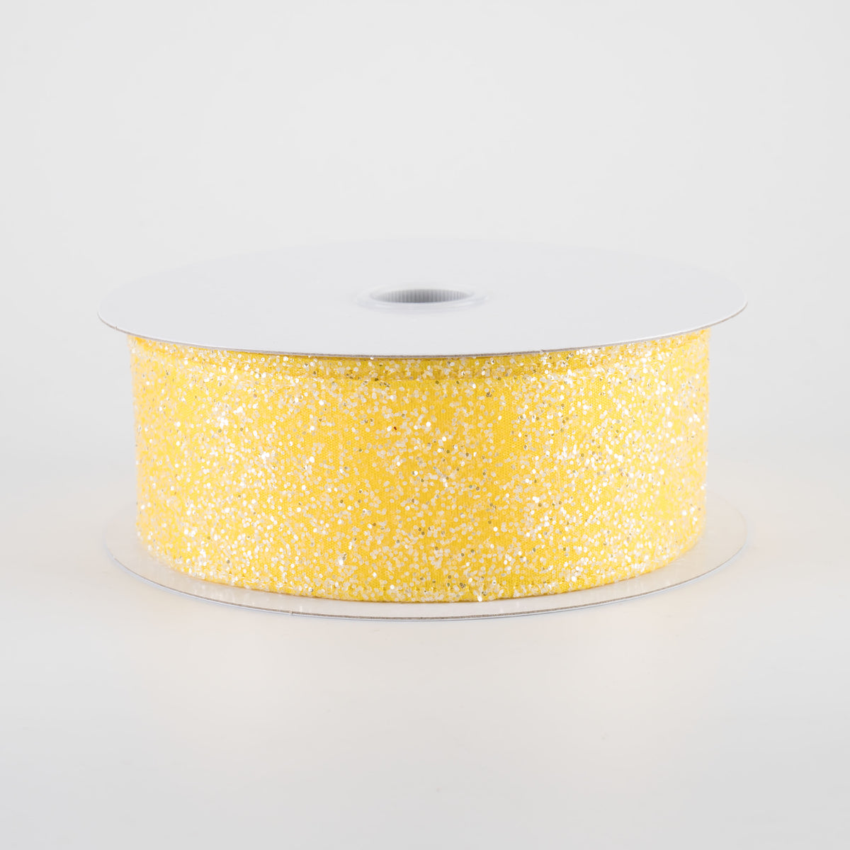 1.5" Candy Glittered Satin Ribbon: Yellow (10 Yards)