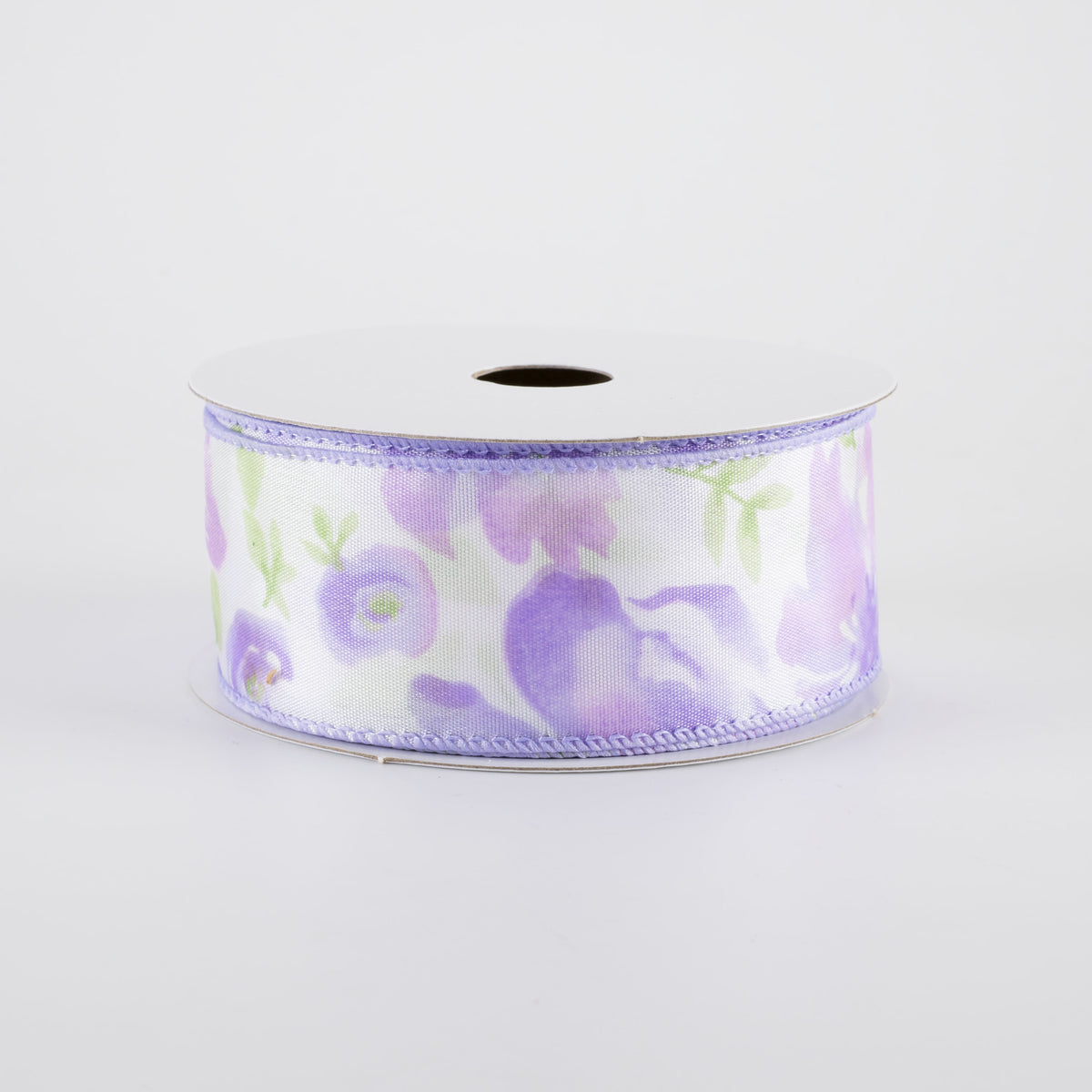 1.5" Watercolor Roses Ribbon: Lavender (10 Yards)