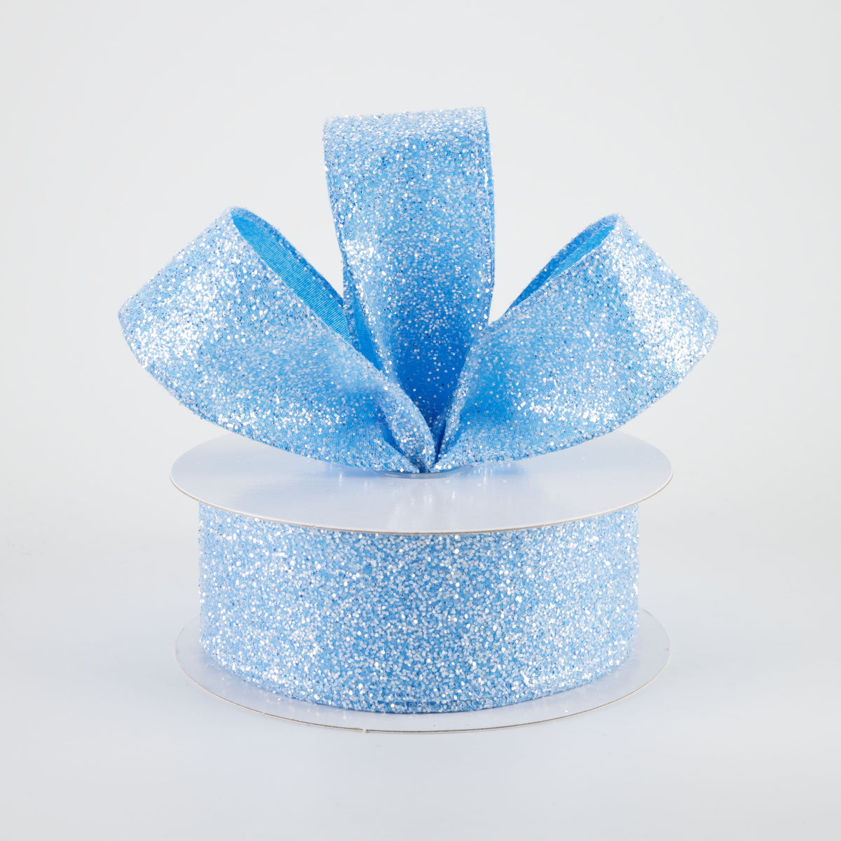 1.5" Candy Glittered Satin Ribbon: Turquoise Blue (10 Yards)