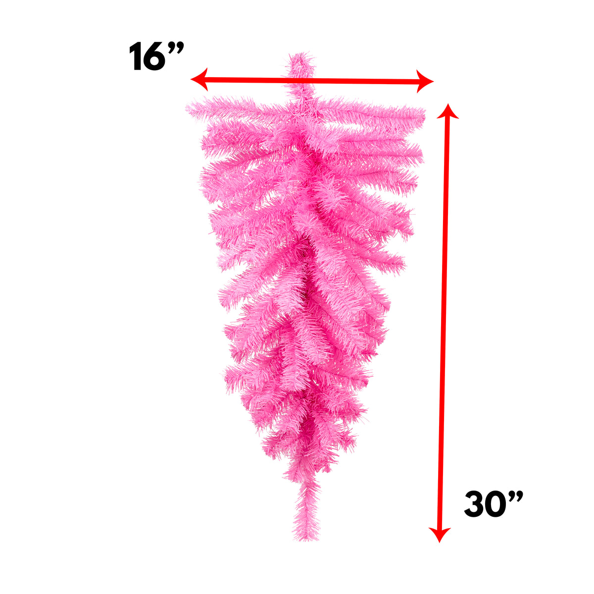 30" Pine Teardrop Swag: Pink (70 Tips)