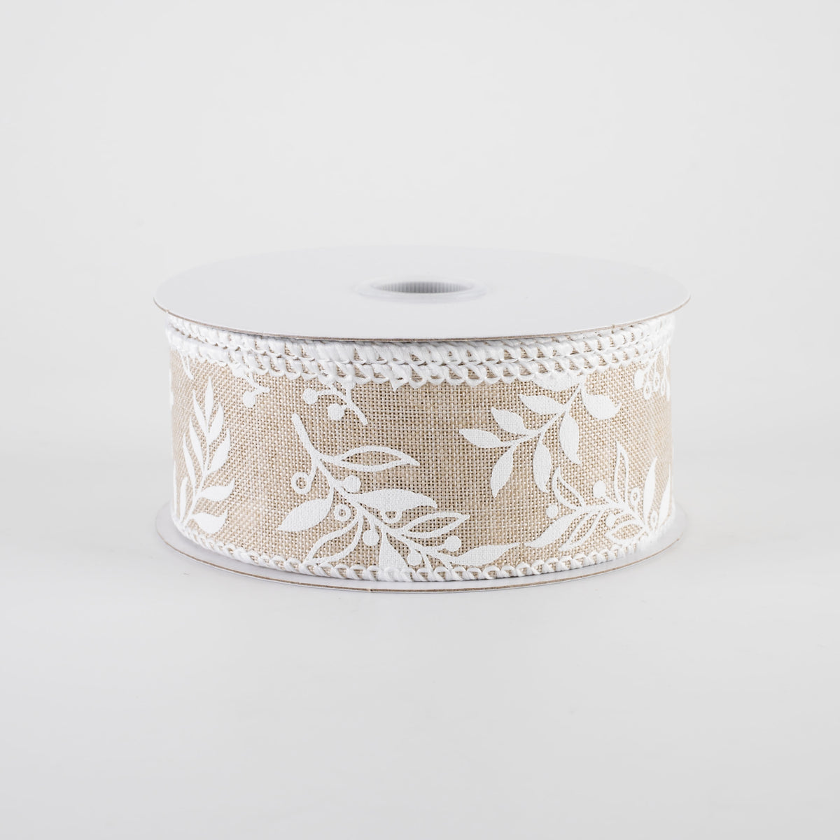 1.5" Linen Foliage Ribbon: Natural (10 Yards)