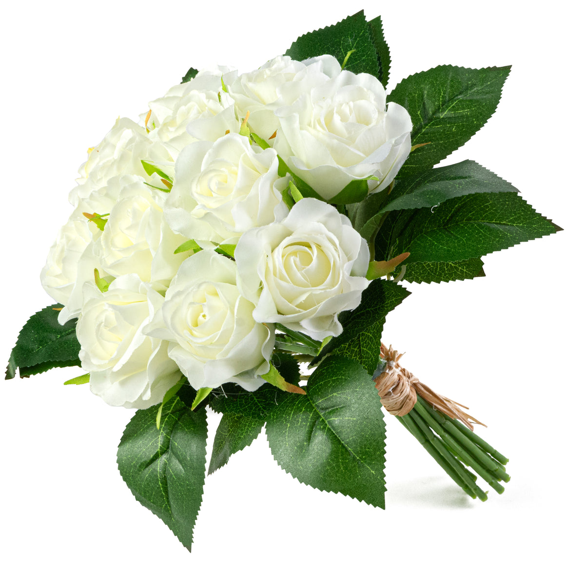 10" Melanie Rose Bouquet: Cream (12 Stem)