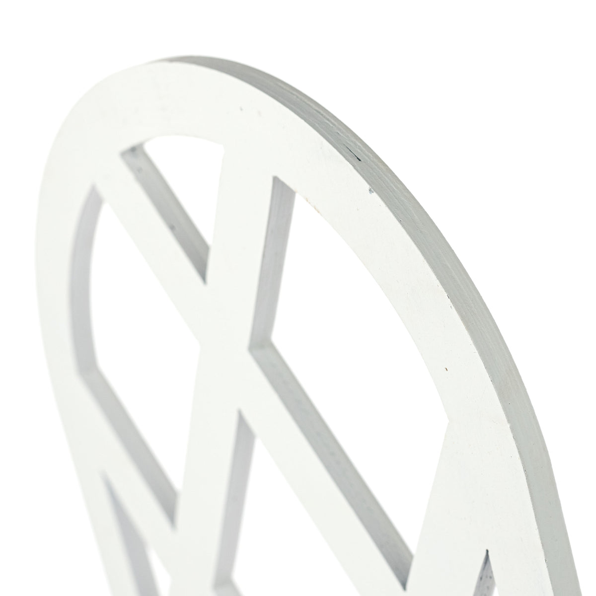 20" Decorative Wood Arched Lattice Window: Matte White