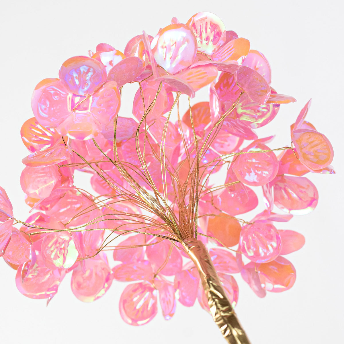 6" x 24" Plastic Hydrangea Stem: Iridescent Pink