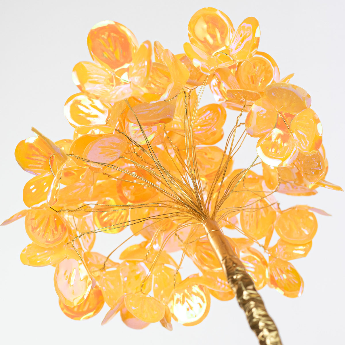 6" x 24" Plastic Hydrangea Stem: Iridescent Yellow