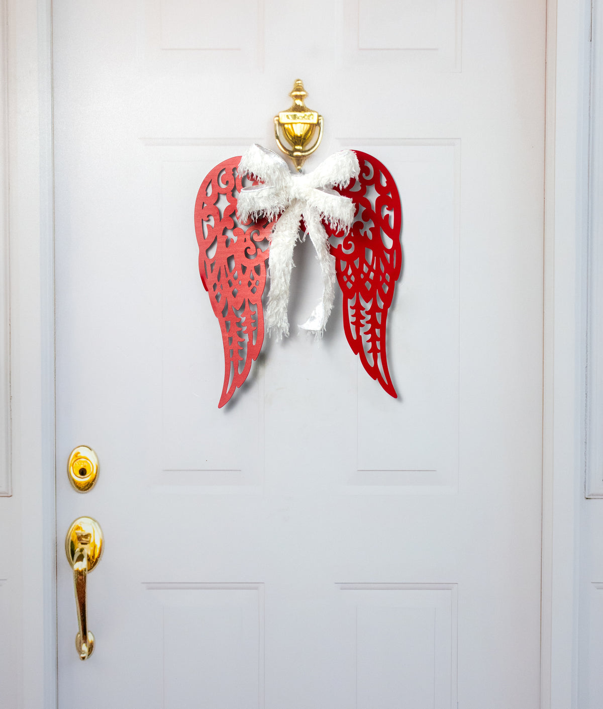 18" x 14.5" Filigree Angel Wings: Red