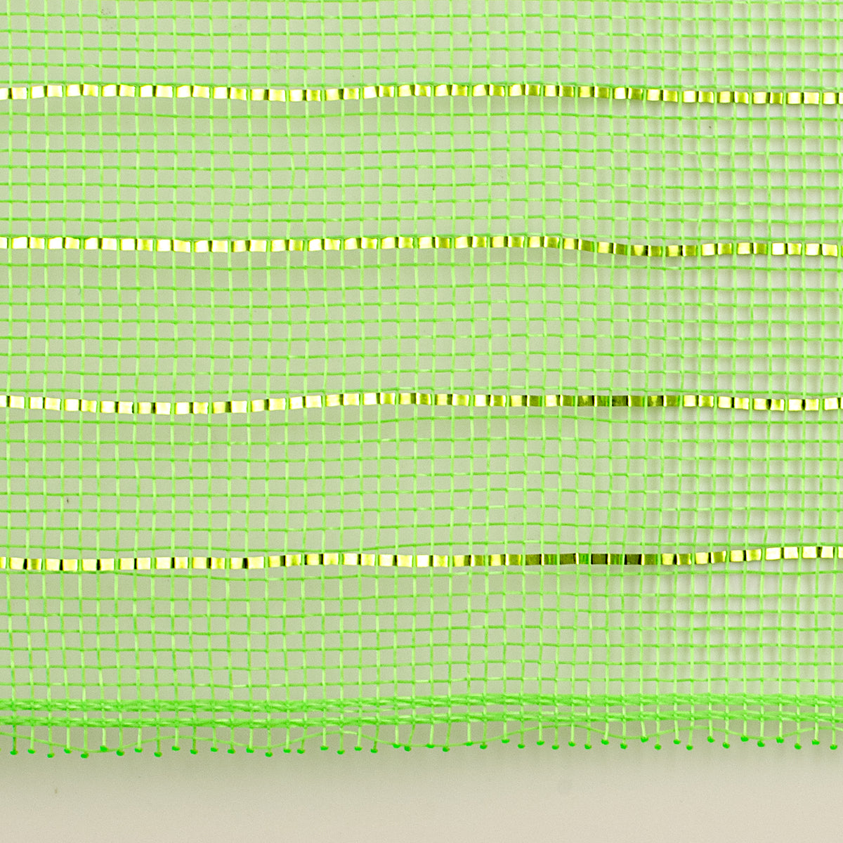 10.5" Square Pre-Cut Fine Weave Deco Mesh Sheets: Metallic Lime (40)