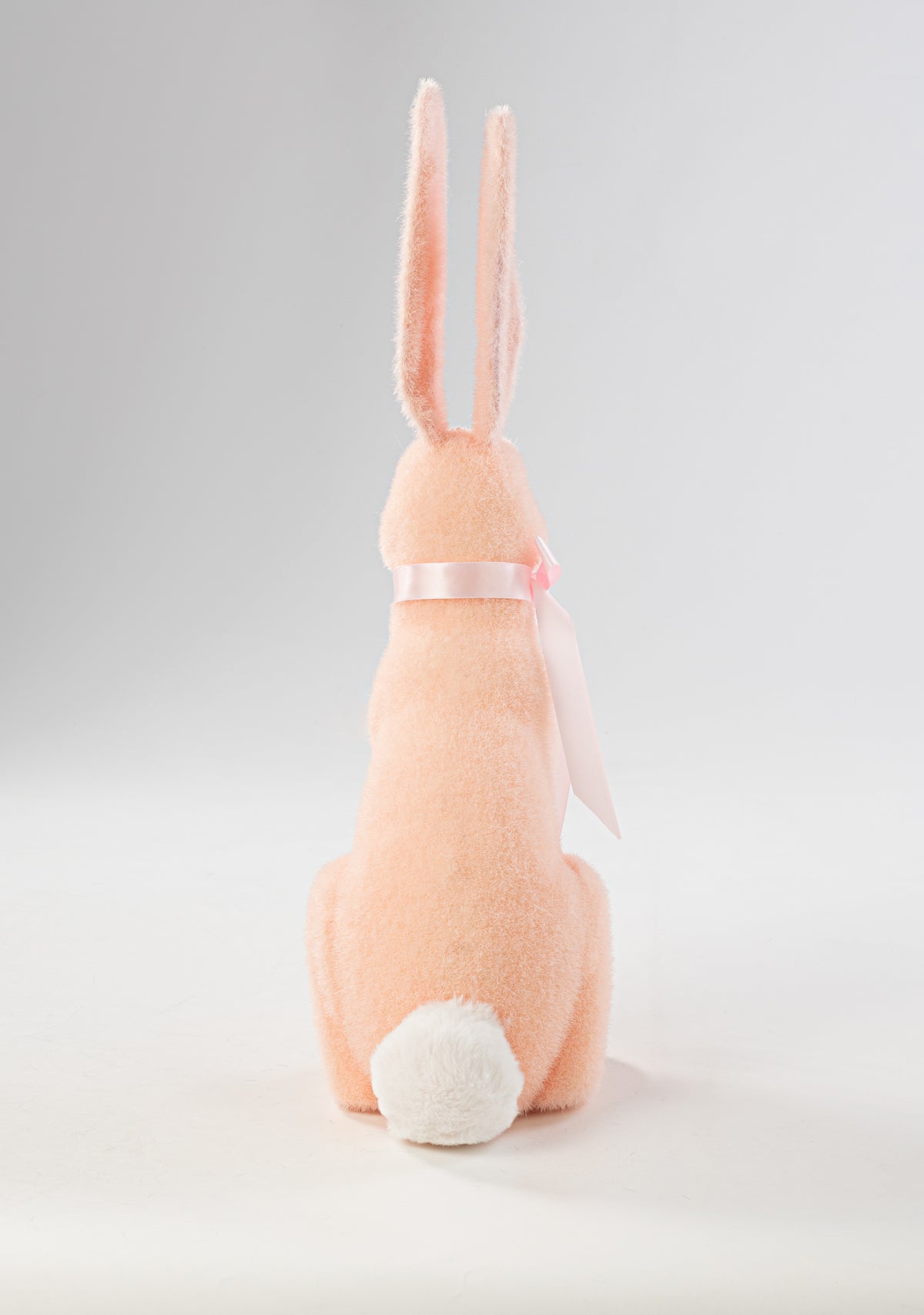 20" Flocked Easter Rabbit: Peach Pink