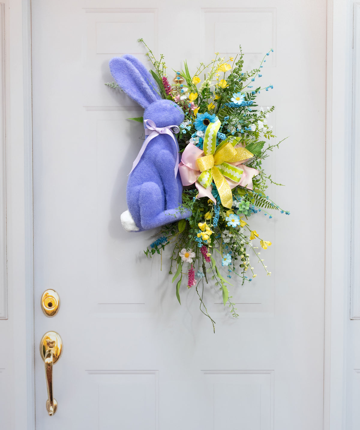 20" Flocked Easter Rabbit: Periwinkle Purple