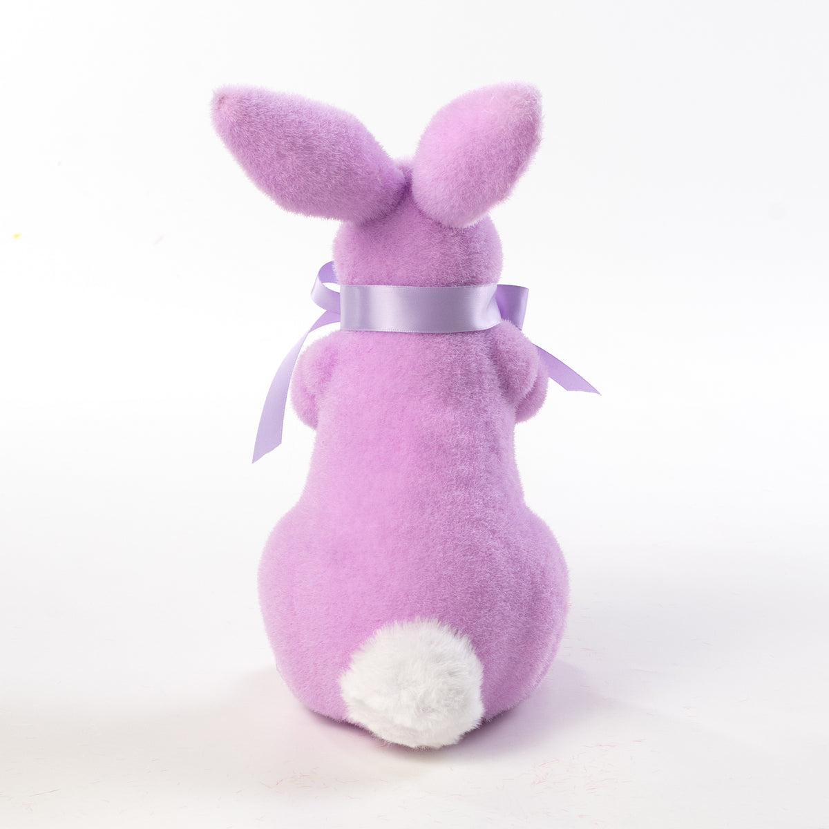 11" Flocked Easter Rabbit: Lavender Purple