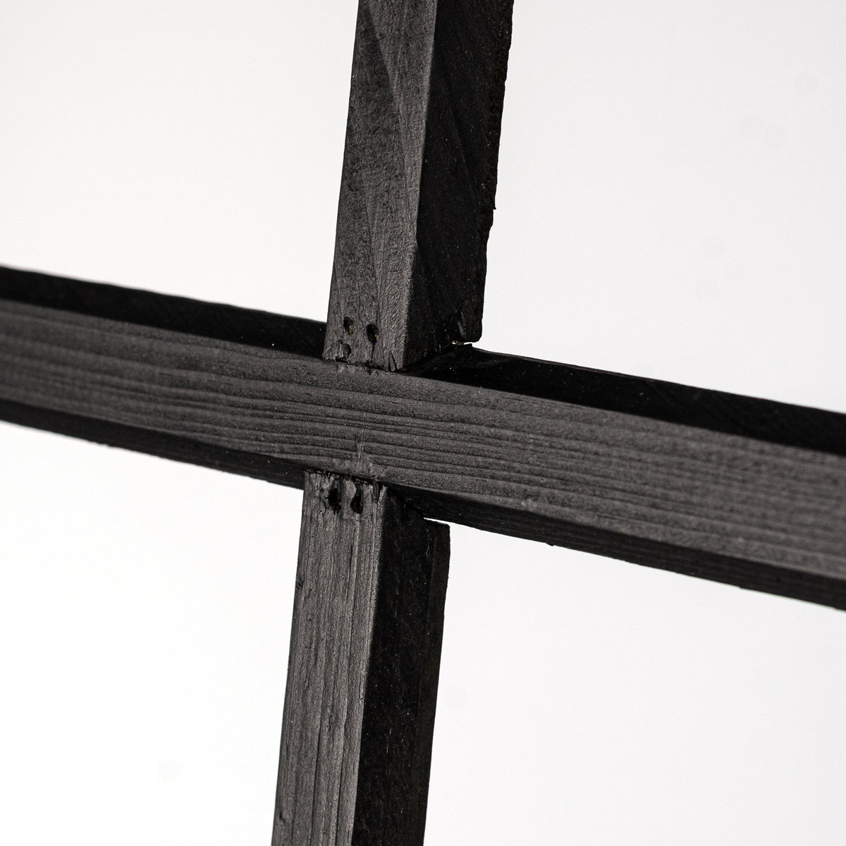 20" x 12" Decorative Wood Window: Matte Black