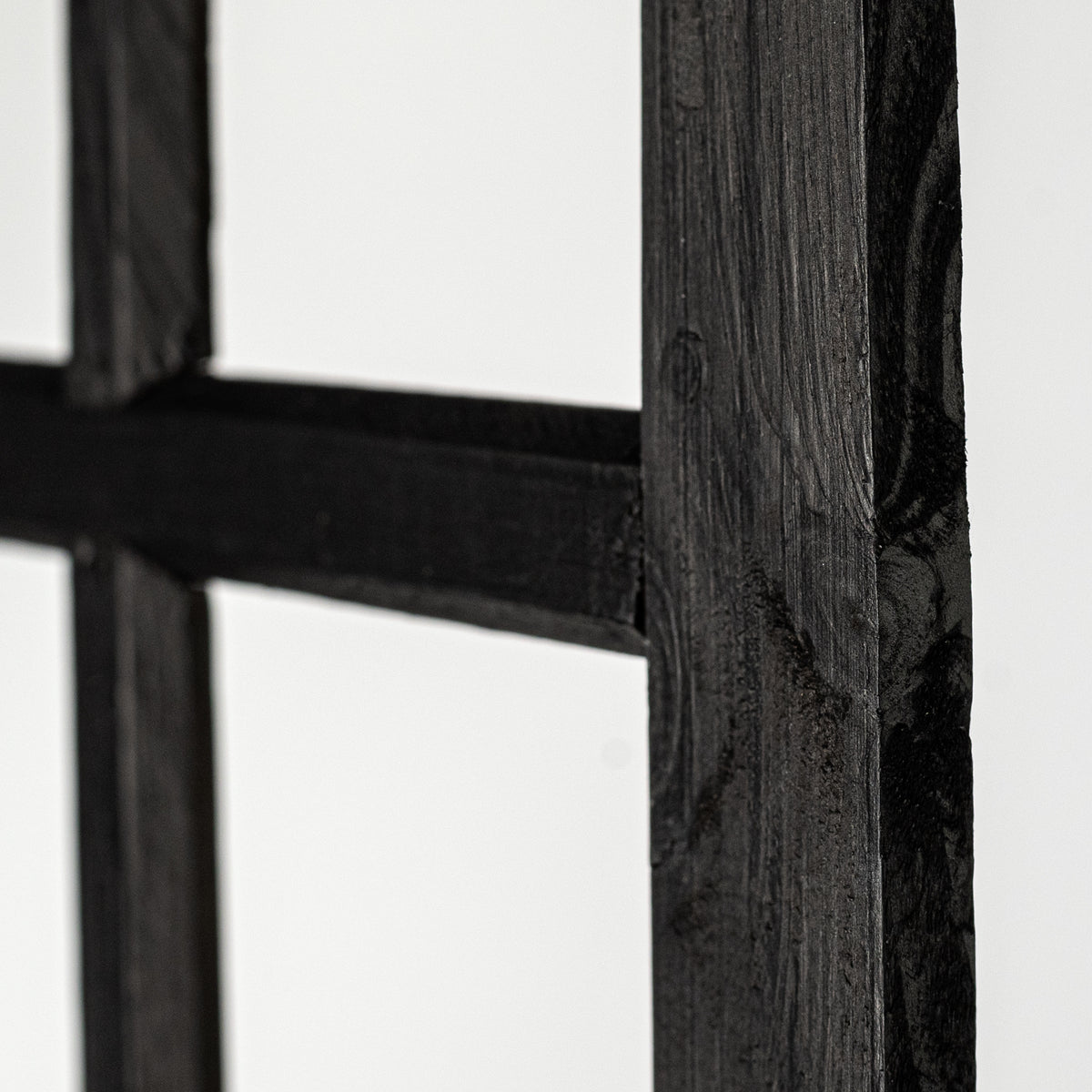 20" x 12" Decorative Wood Window: Matte Black